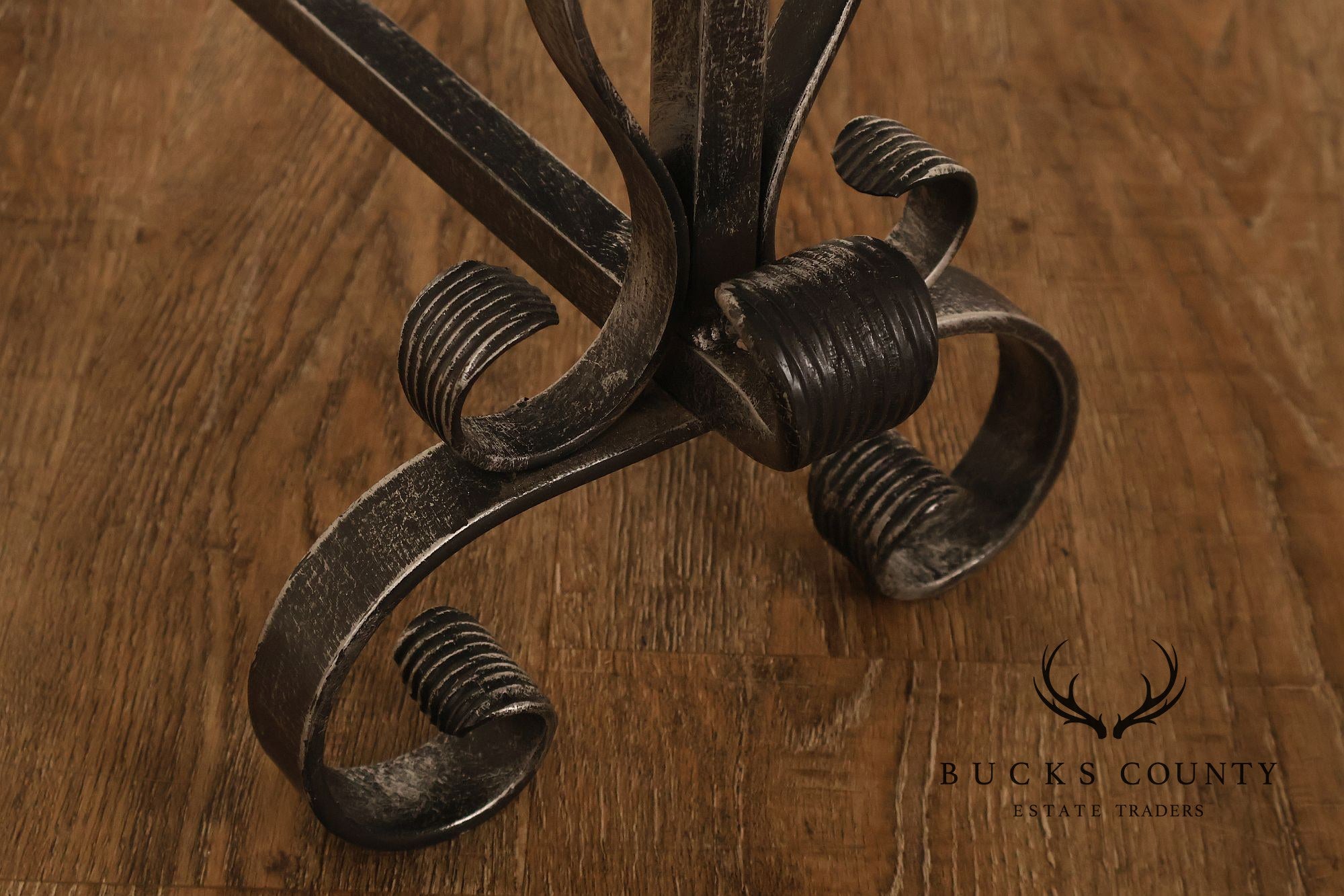 Pair of Italian Wrought Iron And Brass Fireplace Andirons
