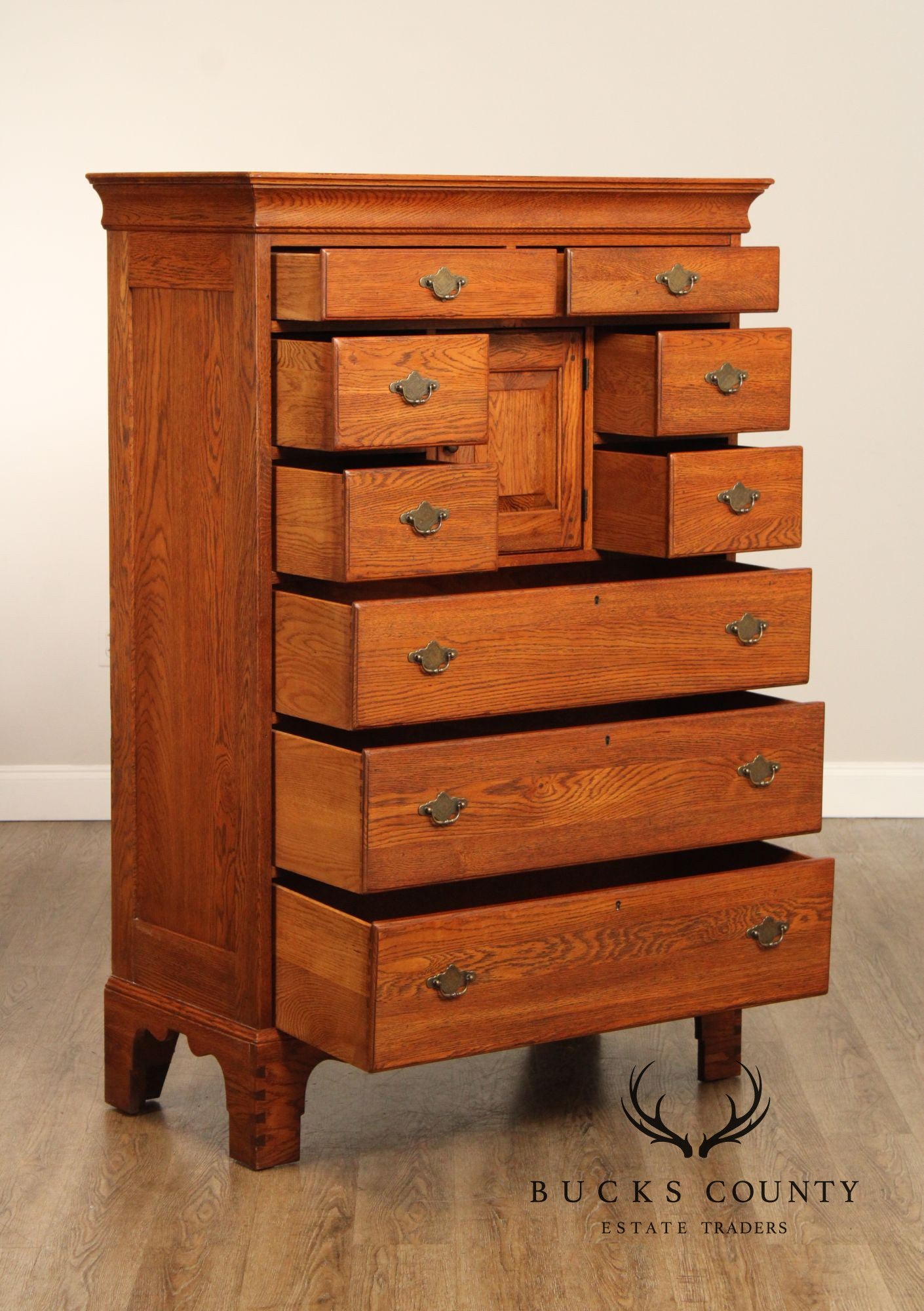 Lineage Chippendale Style Oak Door Chest