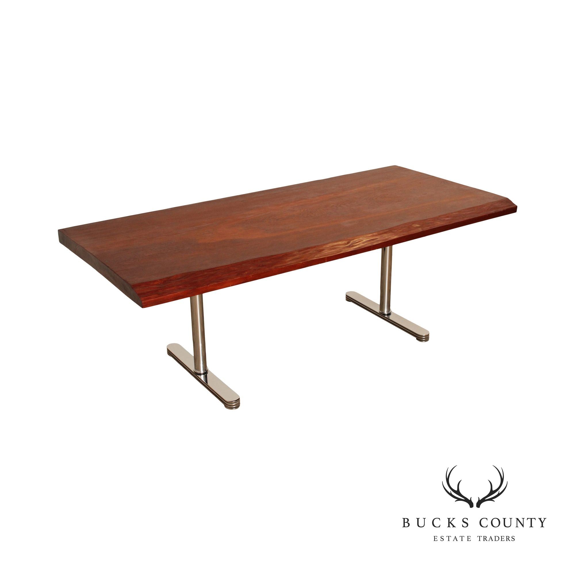 Mid Century Modern Live-Edge Slab Dining Table