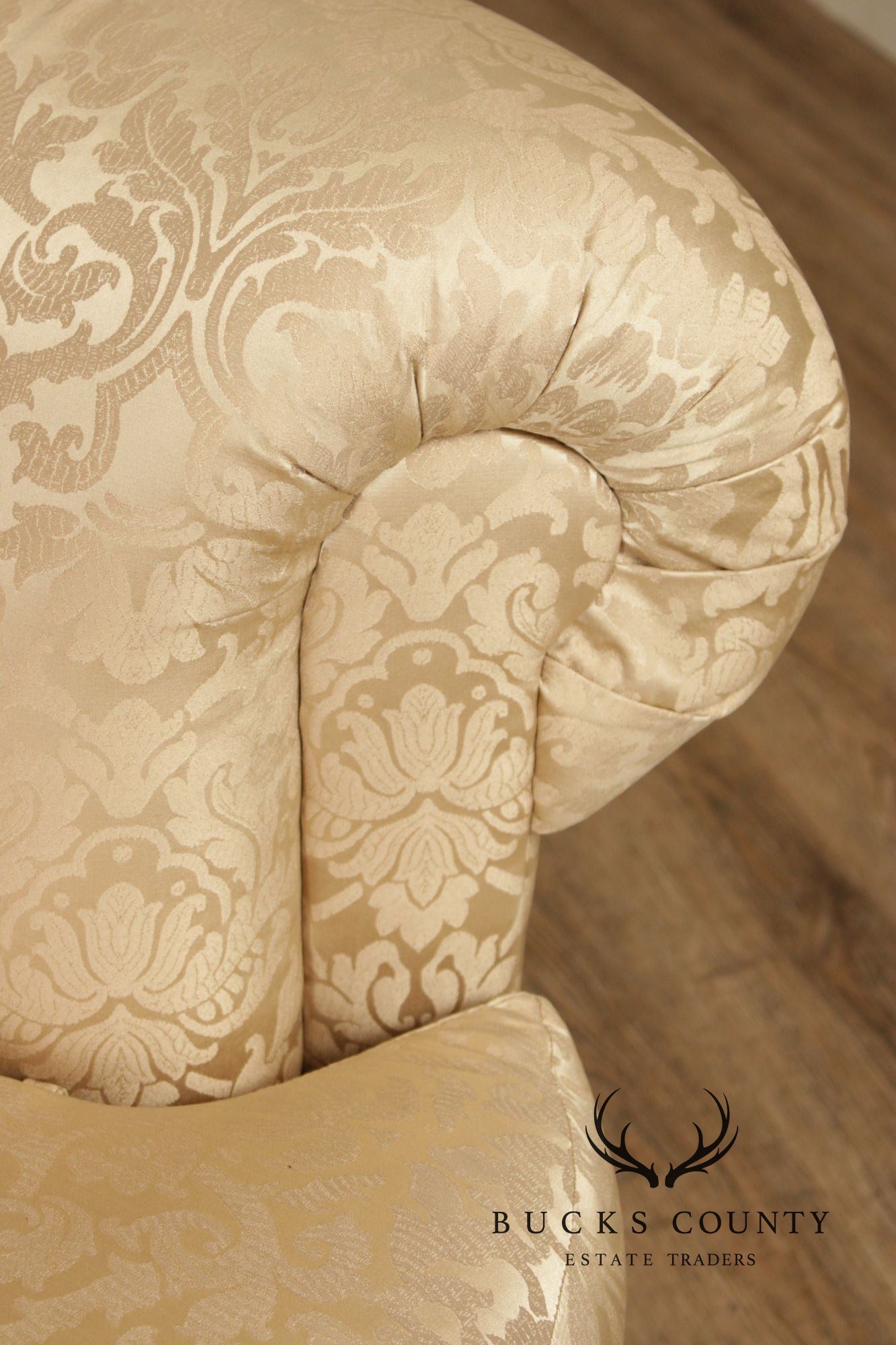 Quality Damask Upholstered Loveseat