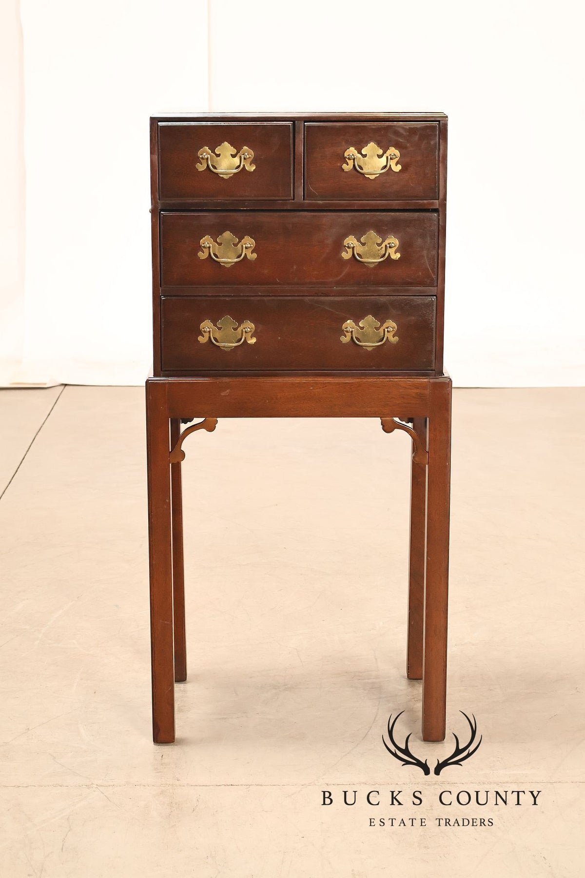 Madison Square Chippendale Style Mahogany Silver Chest On Stand