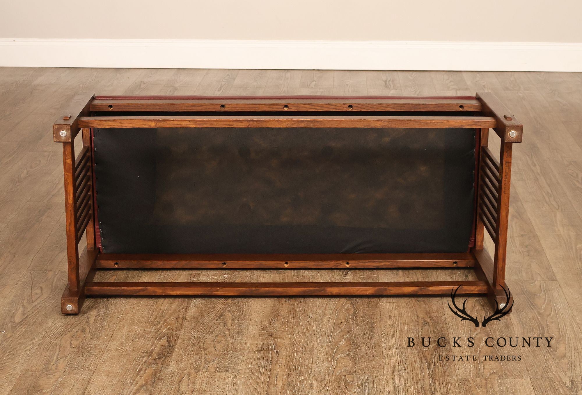 Stickley Mission Collection Oak Upholstered Bench