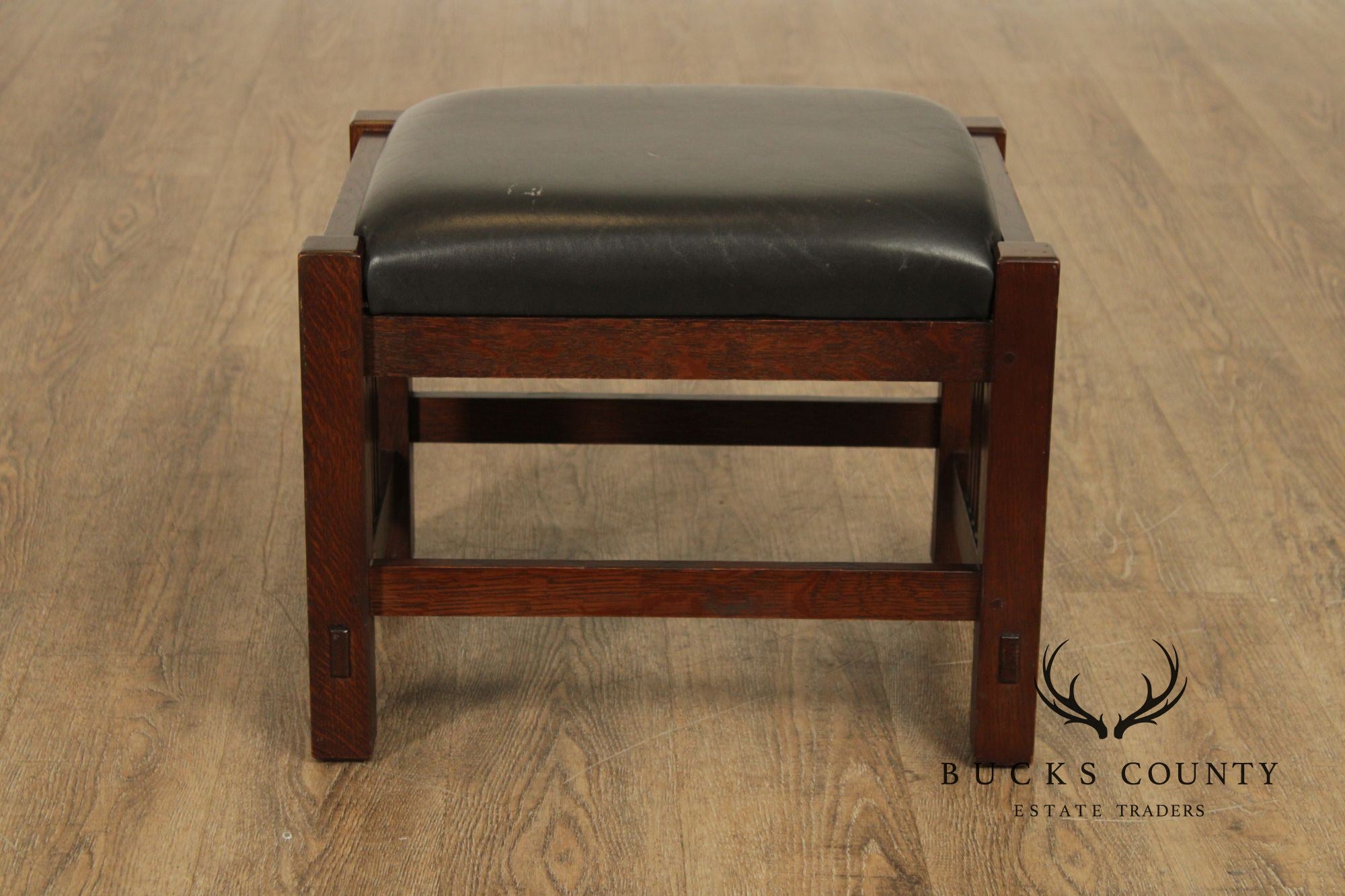Stickley Mission Collection Oak and Leather Footstool