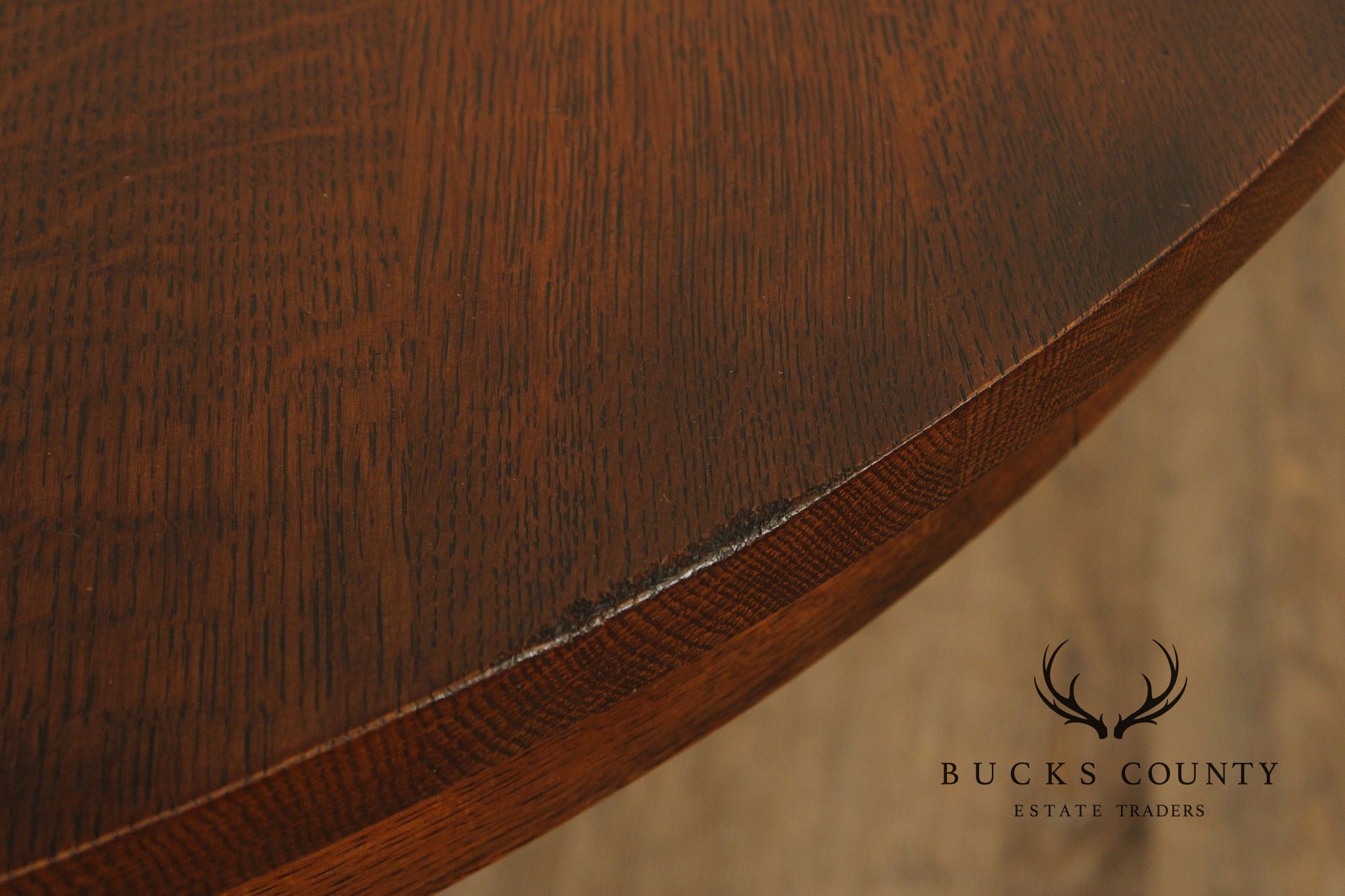 Stickley Mission Collection Oak Round Pedestal Dining Table