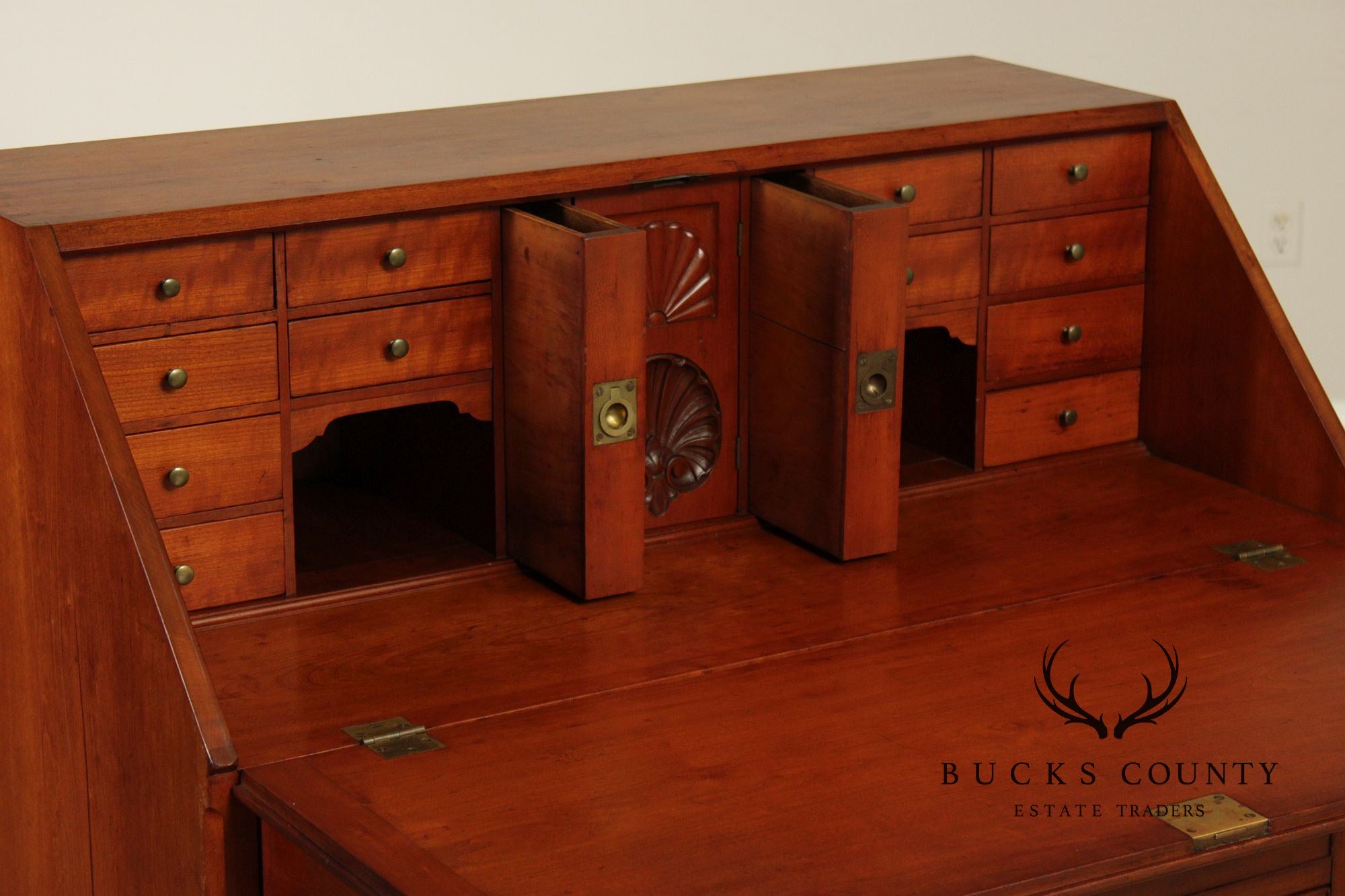 Antique Hepplewhite Style Cherry Slant Front Desk