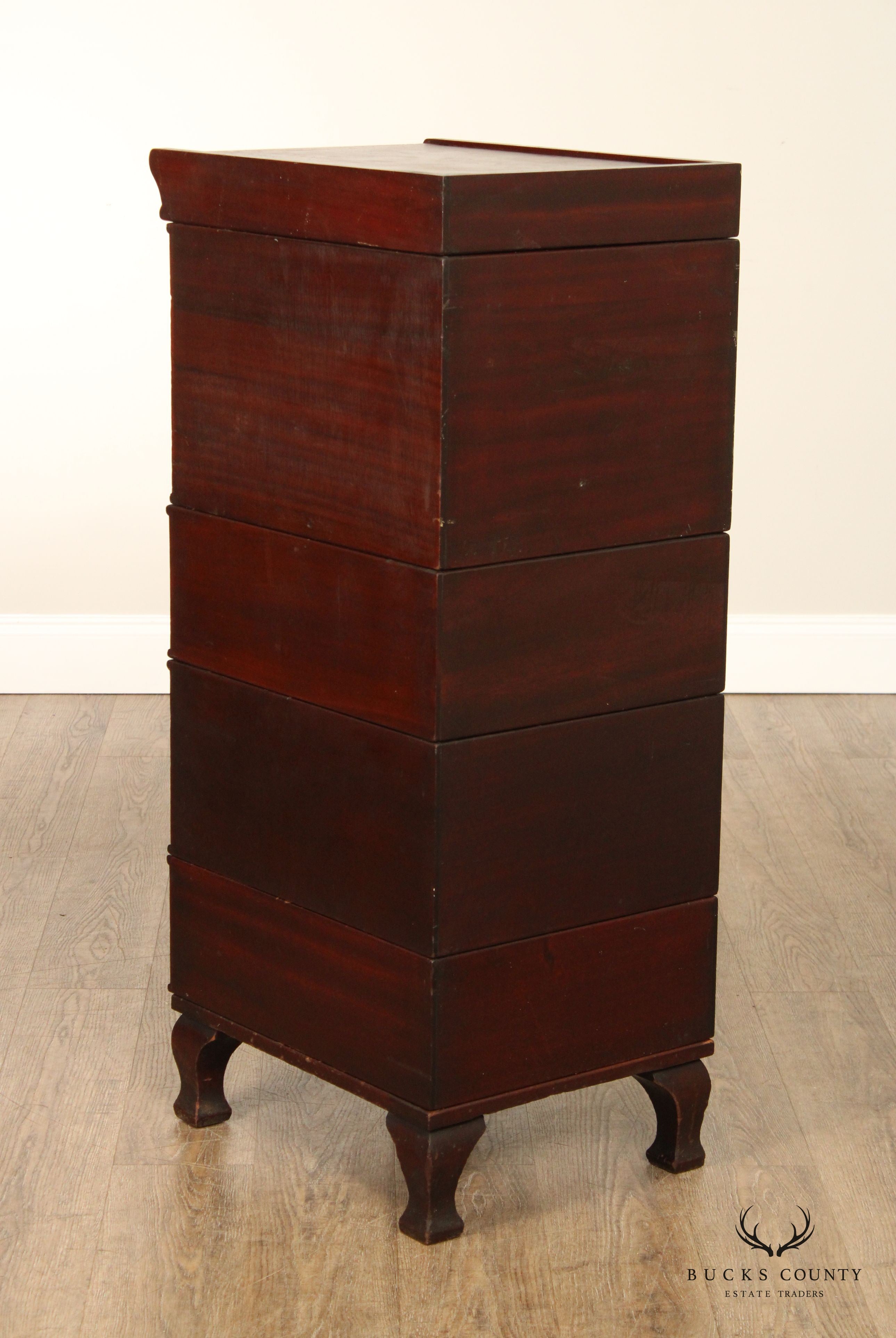 Antique Mahogany Stacking Office Cabinet