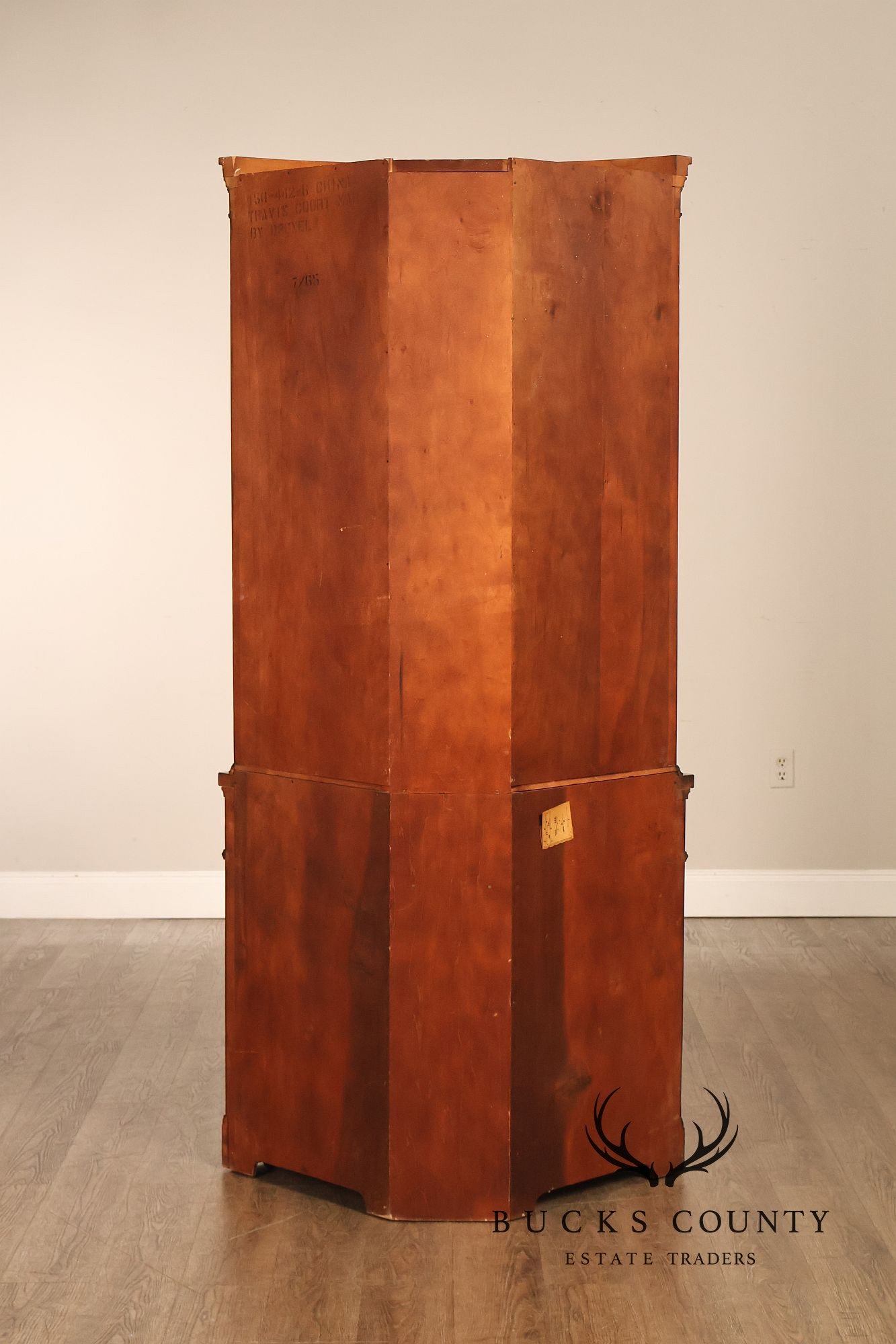Drexel Travis Court Mahogany Bow Front Corner Cabinet