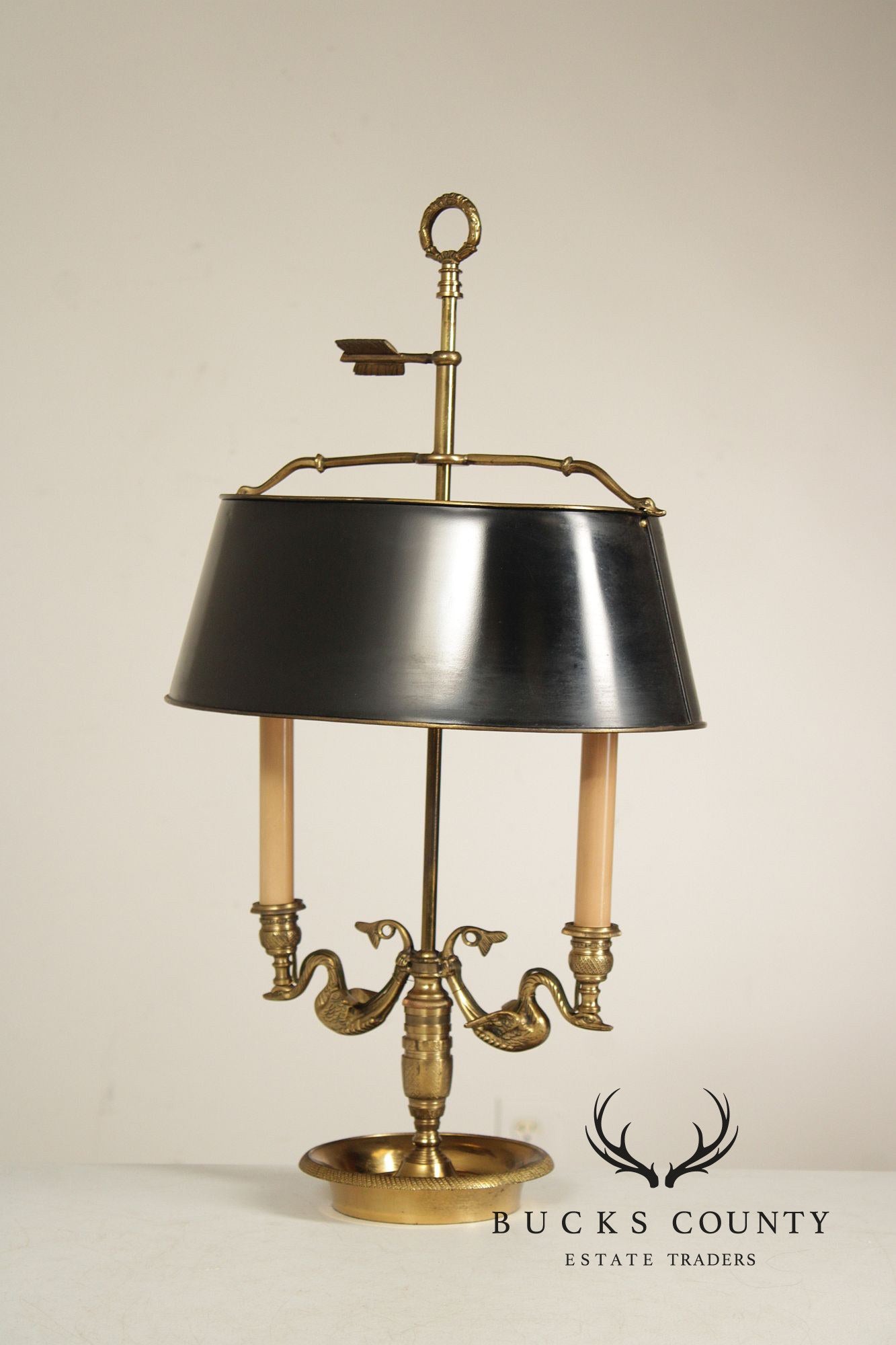 Vintage Brass Bouillotte Desk Lamp