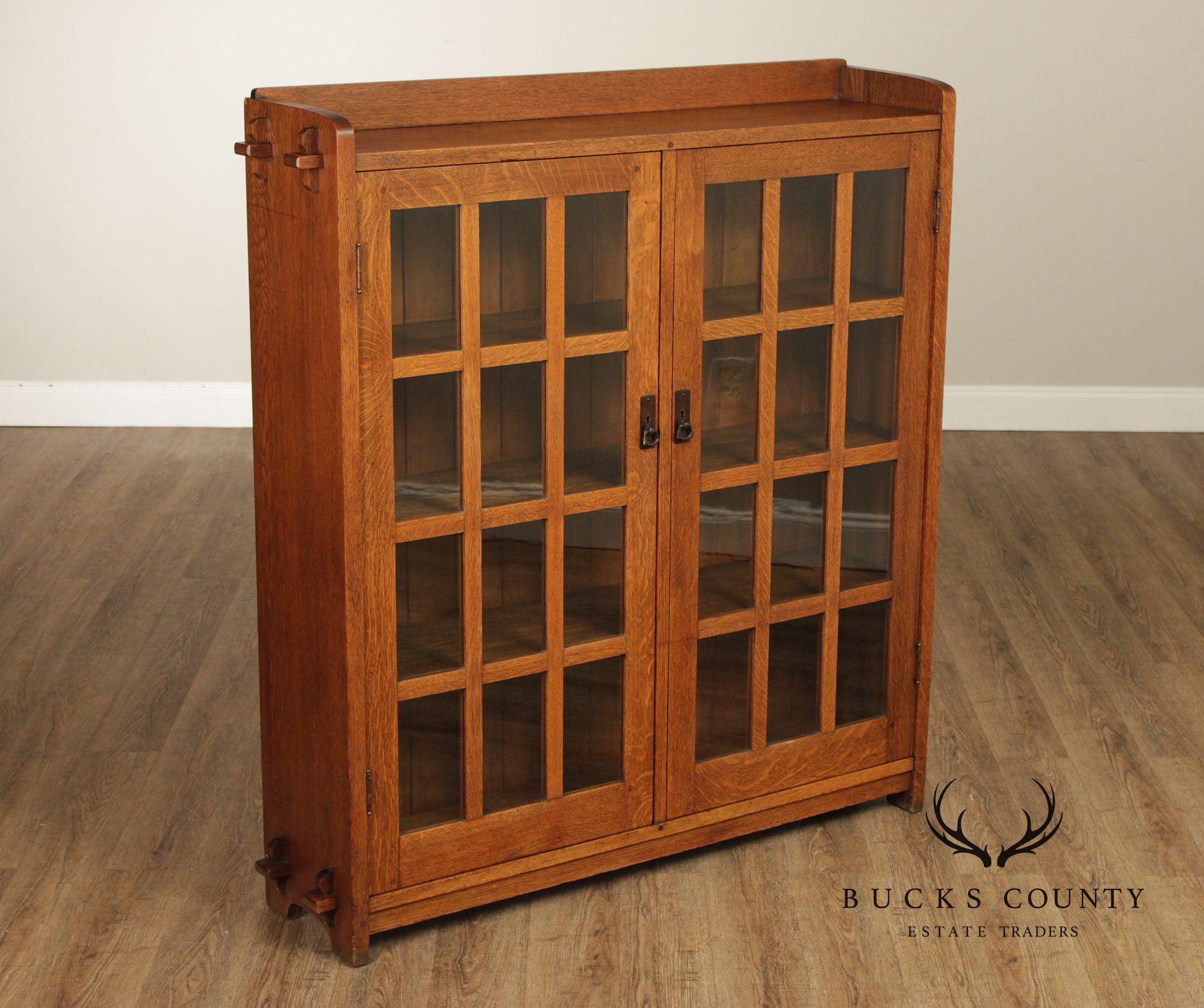 L. & J.G. Stickley Antique Mission Oak Two-Door Bookcase