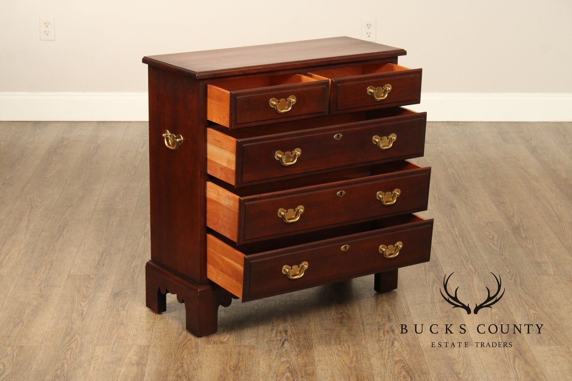 Statton Chippendale Style Cherry Chest of Drawers