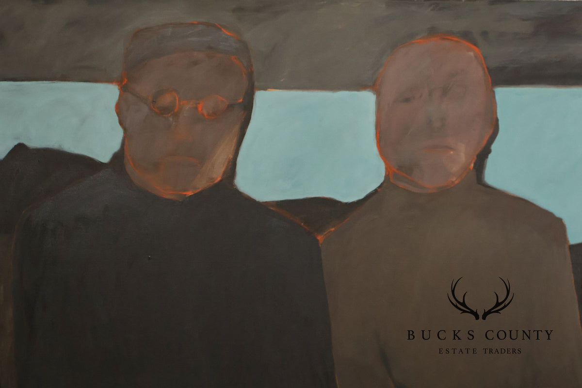 Anne Copper Dobbins Oil Painting, 'Artist and Her Husband'