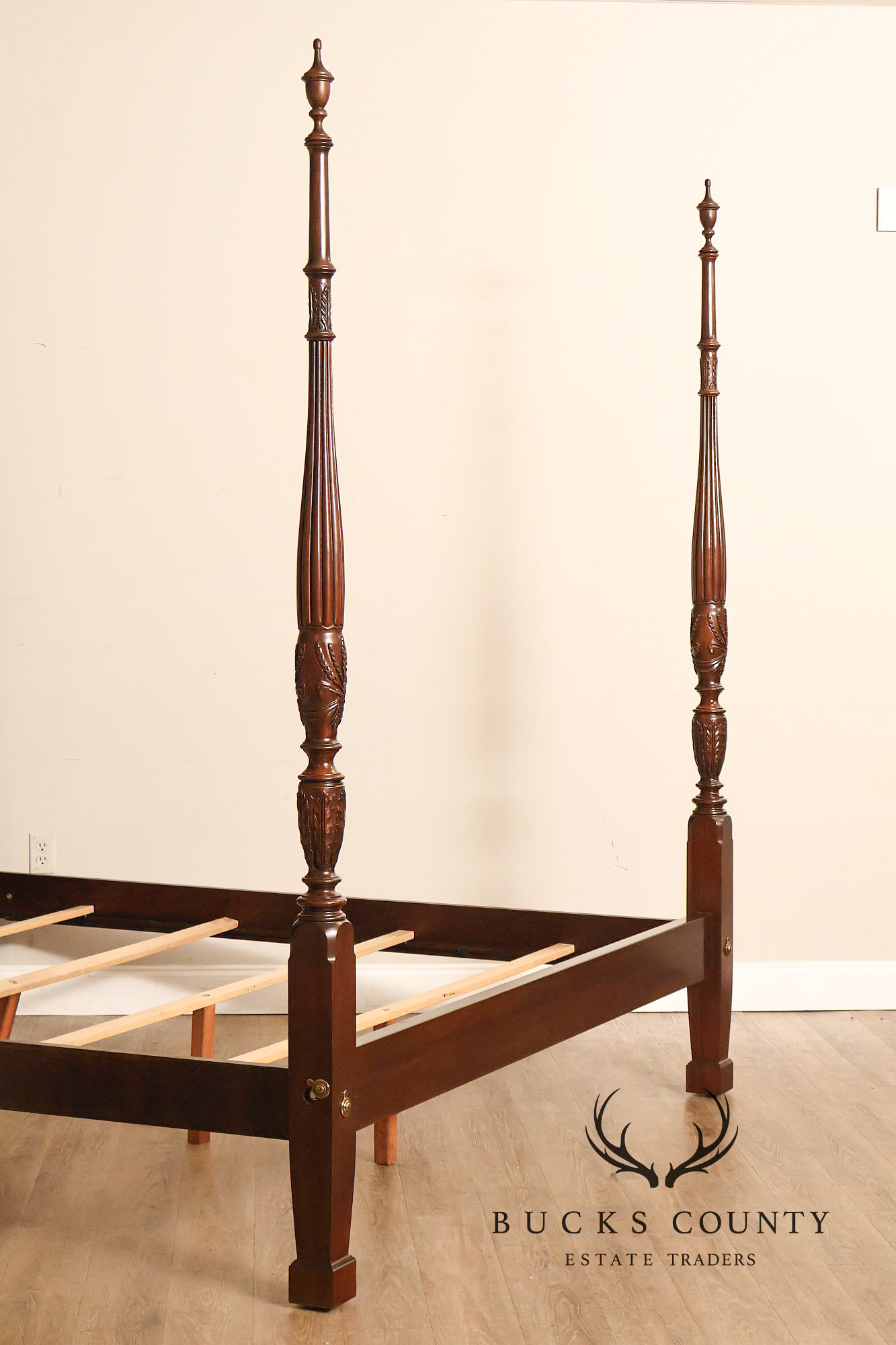 Ethan Allen Georgian Court Cherry King Four Poster Bed Frame