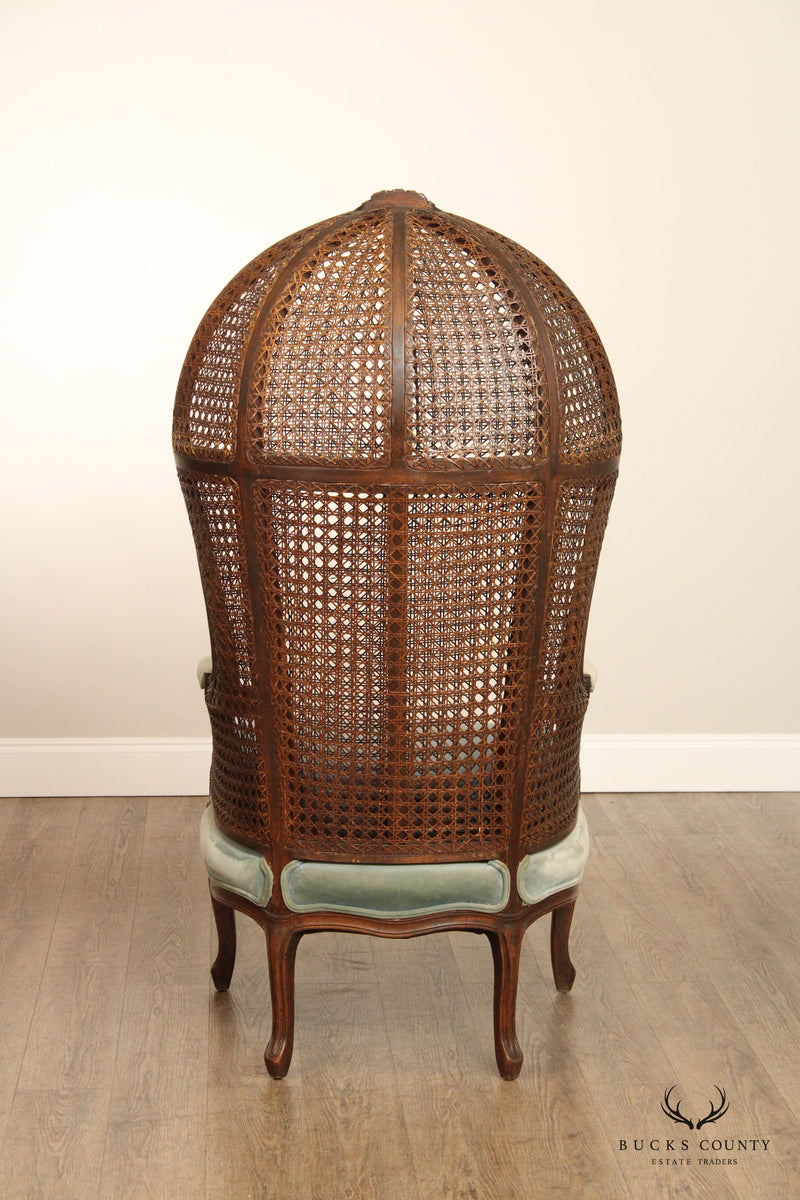 French Louis XV Style Caned High Back Porter's Chair