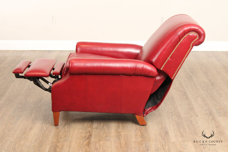 Stickley Craftsman Traditional Red Leather Recliner