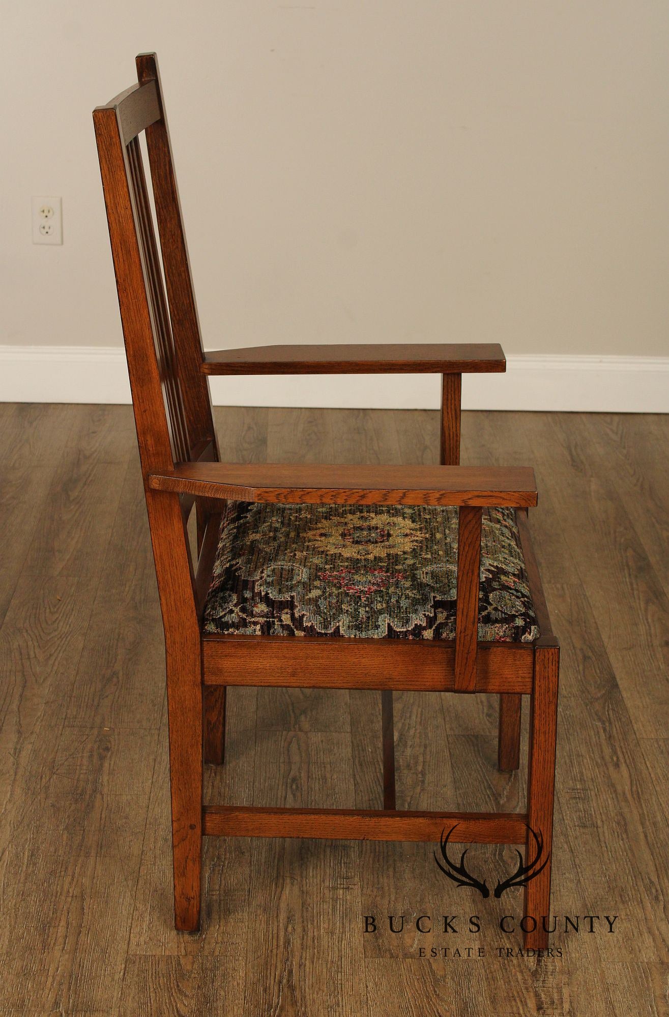 Stickley Mission Collection Pair of Oak Spindle Armchairs