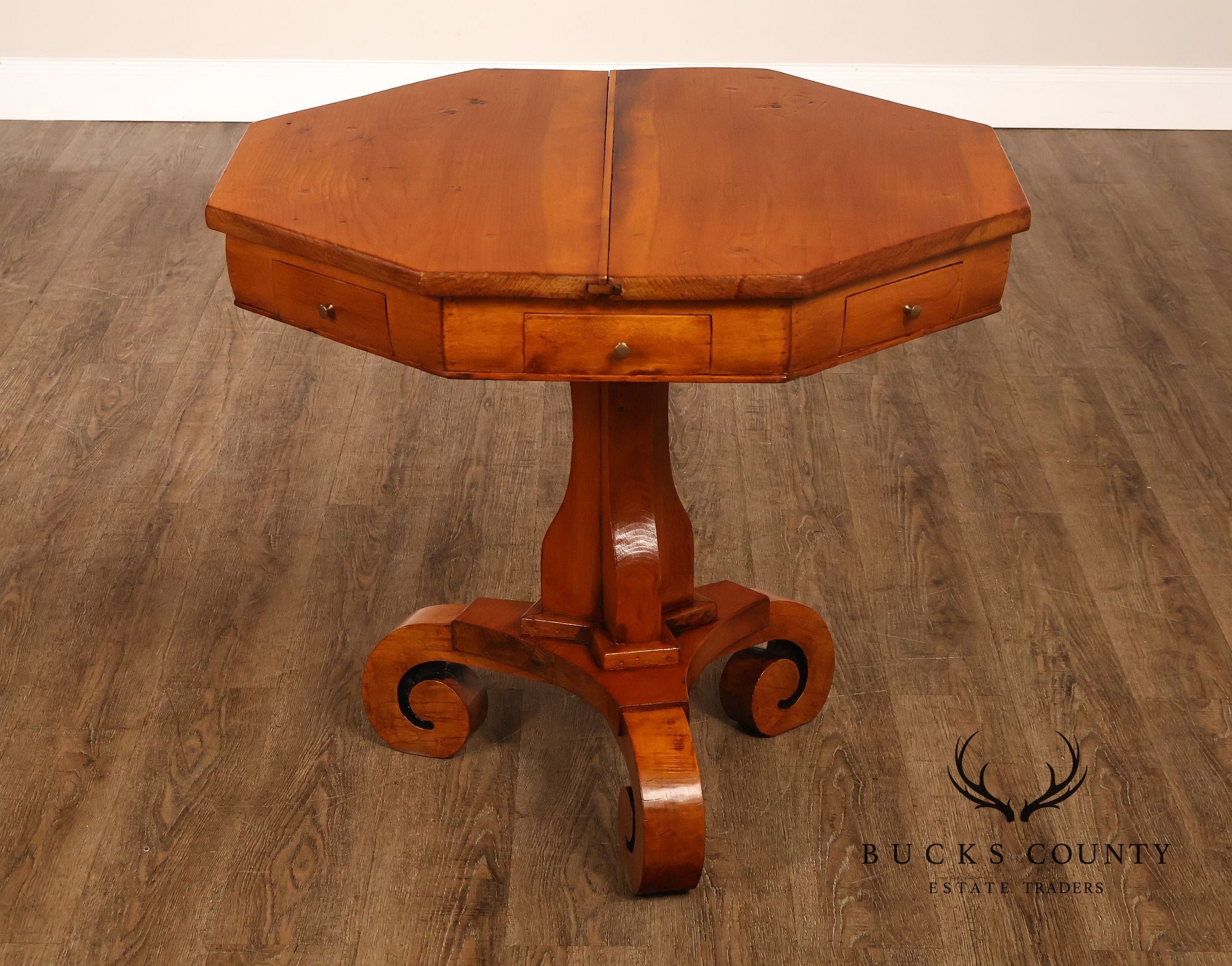 Antique Continental Pine Octagonal Rent Table