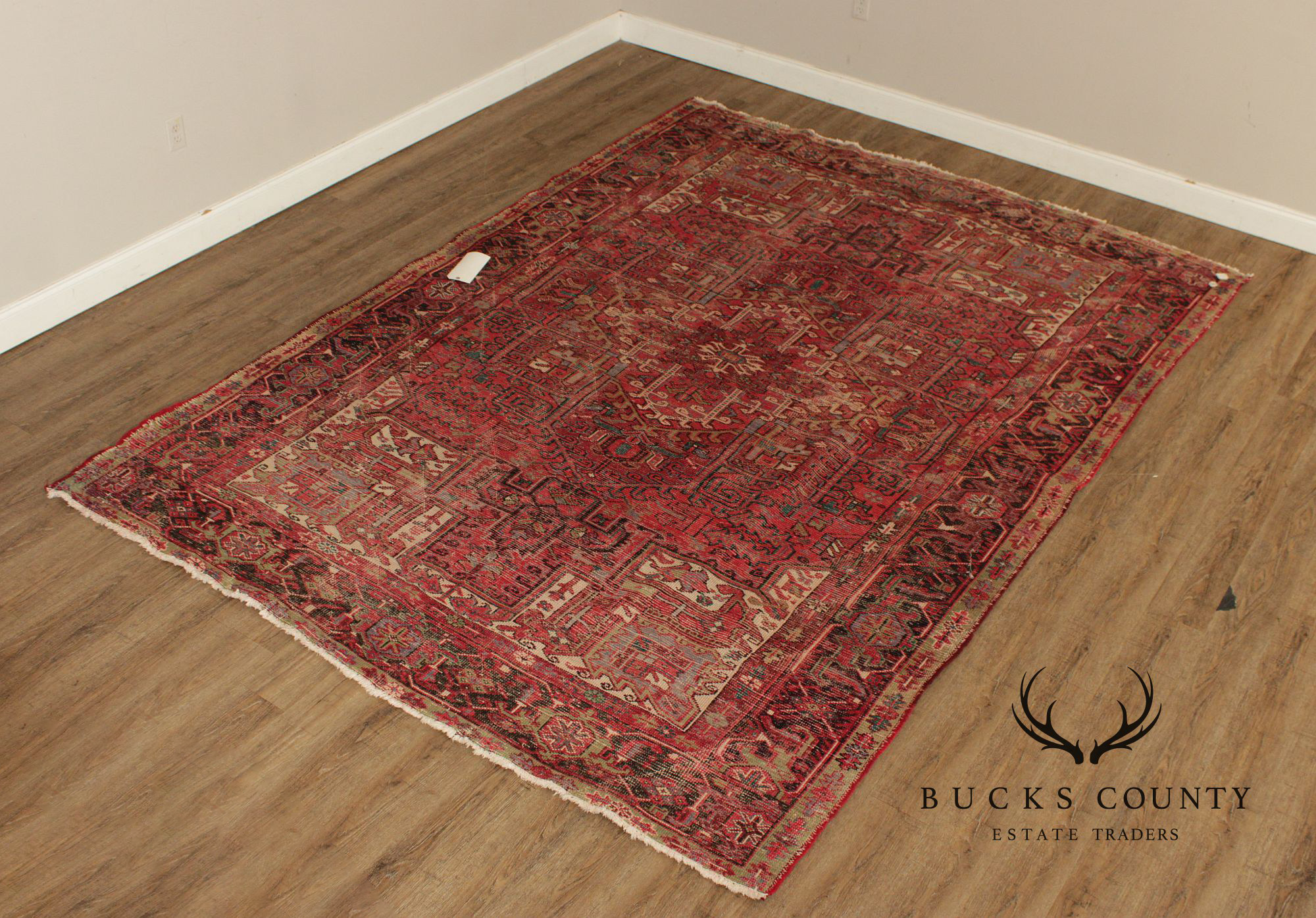 Vintage Persian Heriz Area Rug 7' 9" x 11' 1"