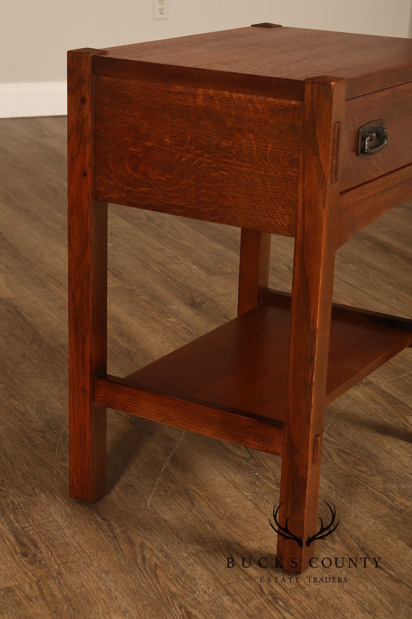 Stickley Mission Collection Pair of Oak One-Drawer Nightstands