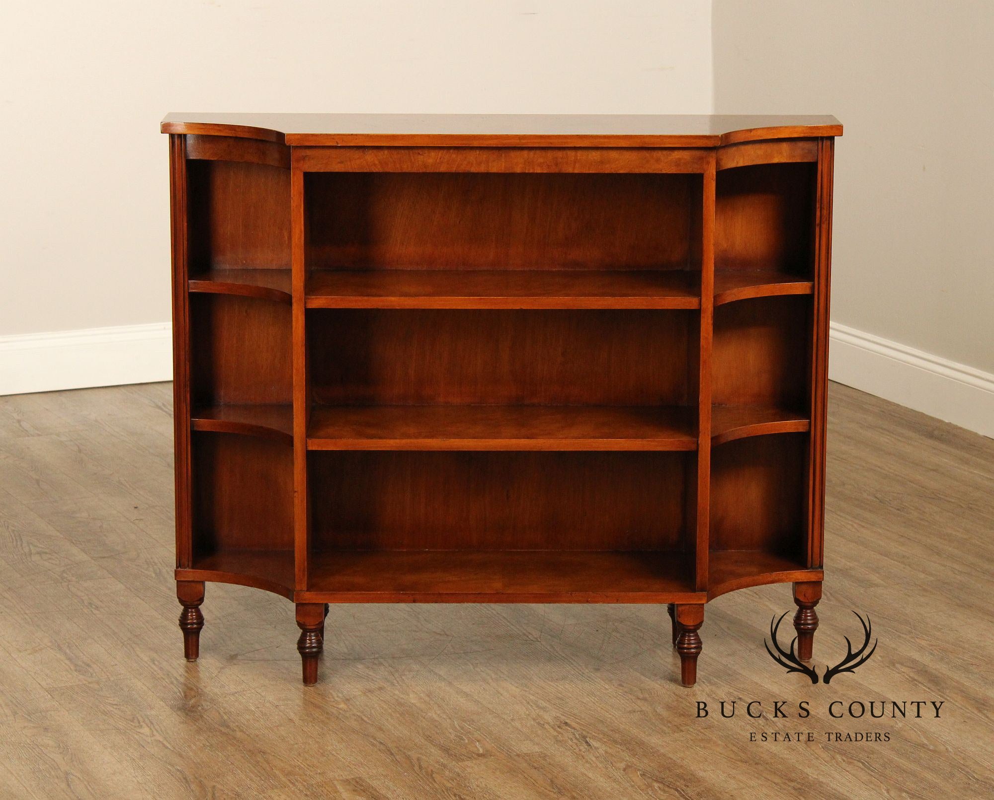 Regency Style Burlwood Open Bookcase