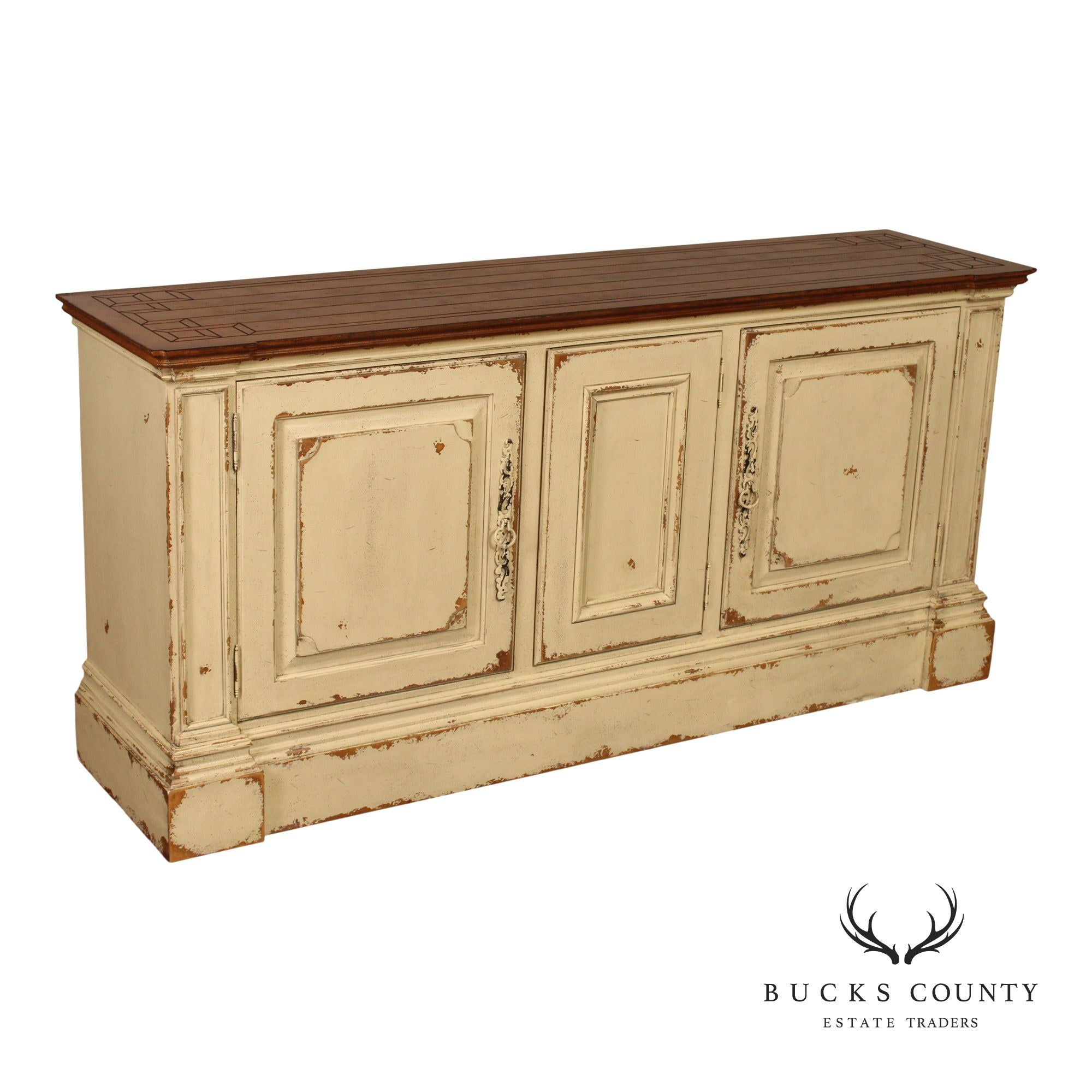 Habersham Plantation French Provincial Style Cream Painted Sideboard