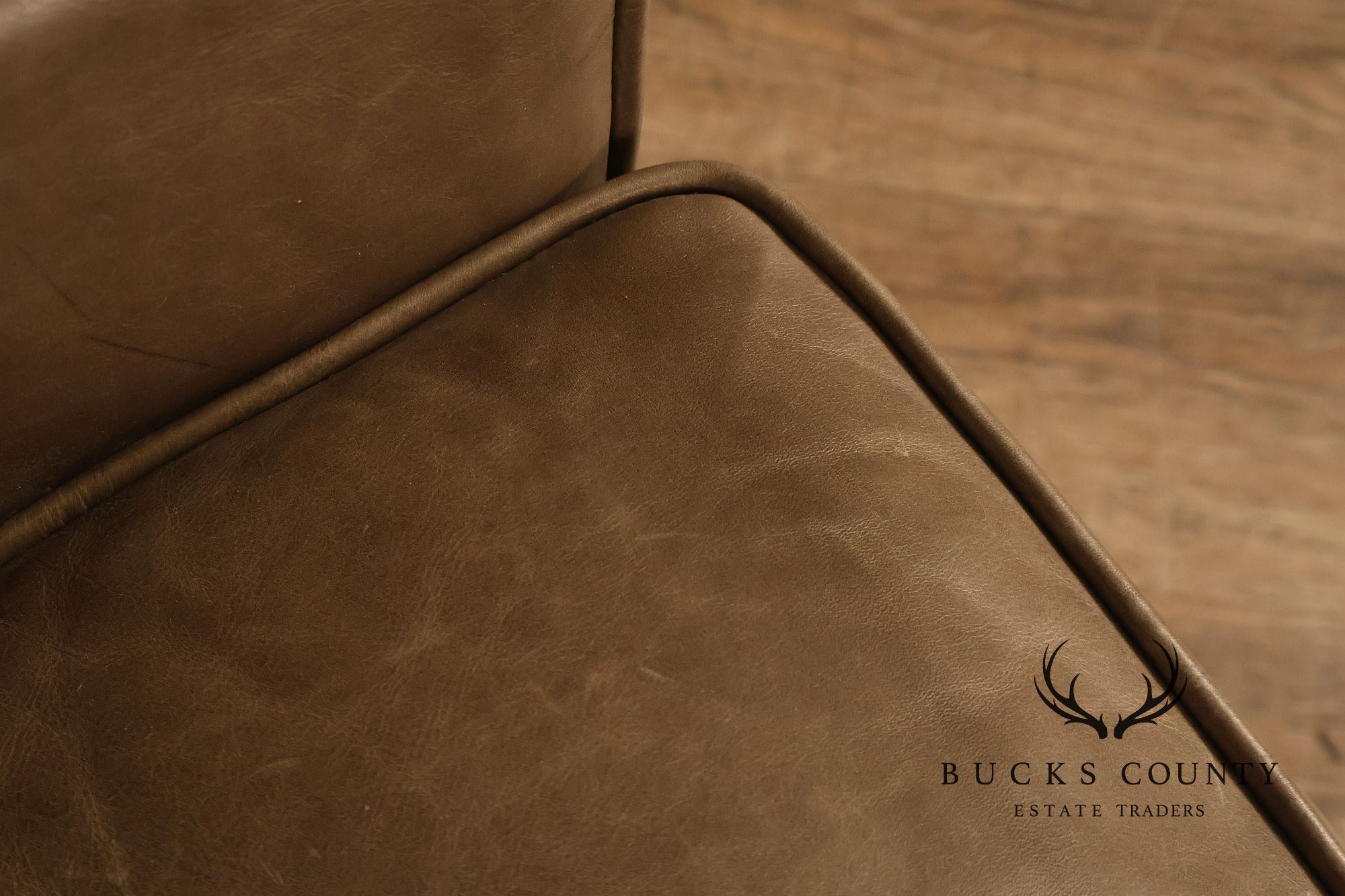 Restoration Hardware Pair Of Leather Swivel Club Chairs