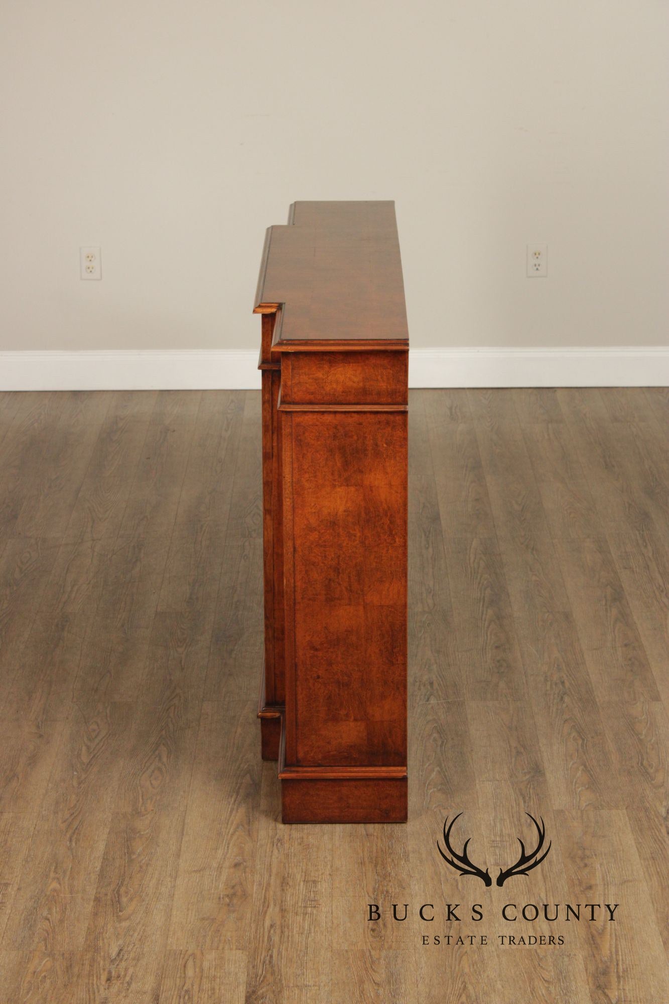Quality Pair Of English Walnut Open Bookcases