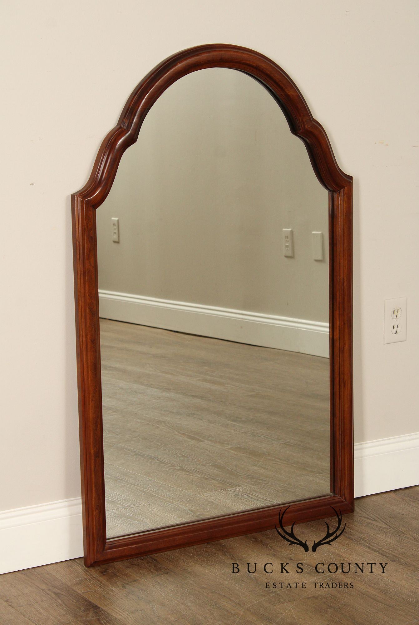 Harden Queen Anne Style Arched Cherry Frame Wall Mirror