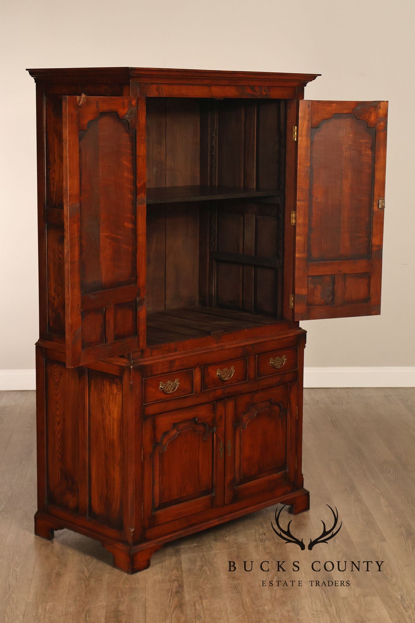 English Reproduction Georgian Style Linen Press Cabinet