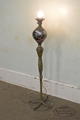 Antique Bronze Stork Leg Floor Lamp (possibly P.E. Guerin)