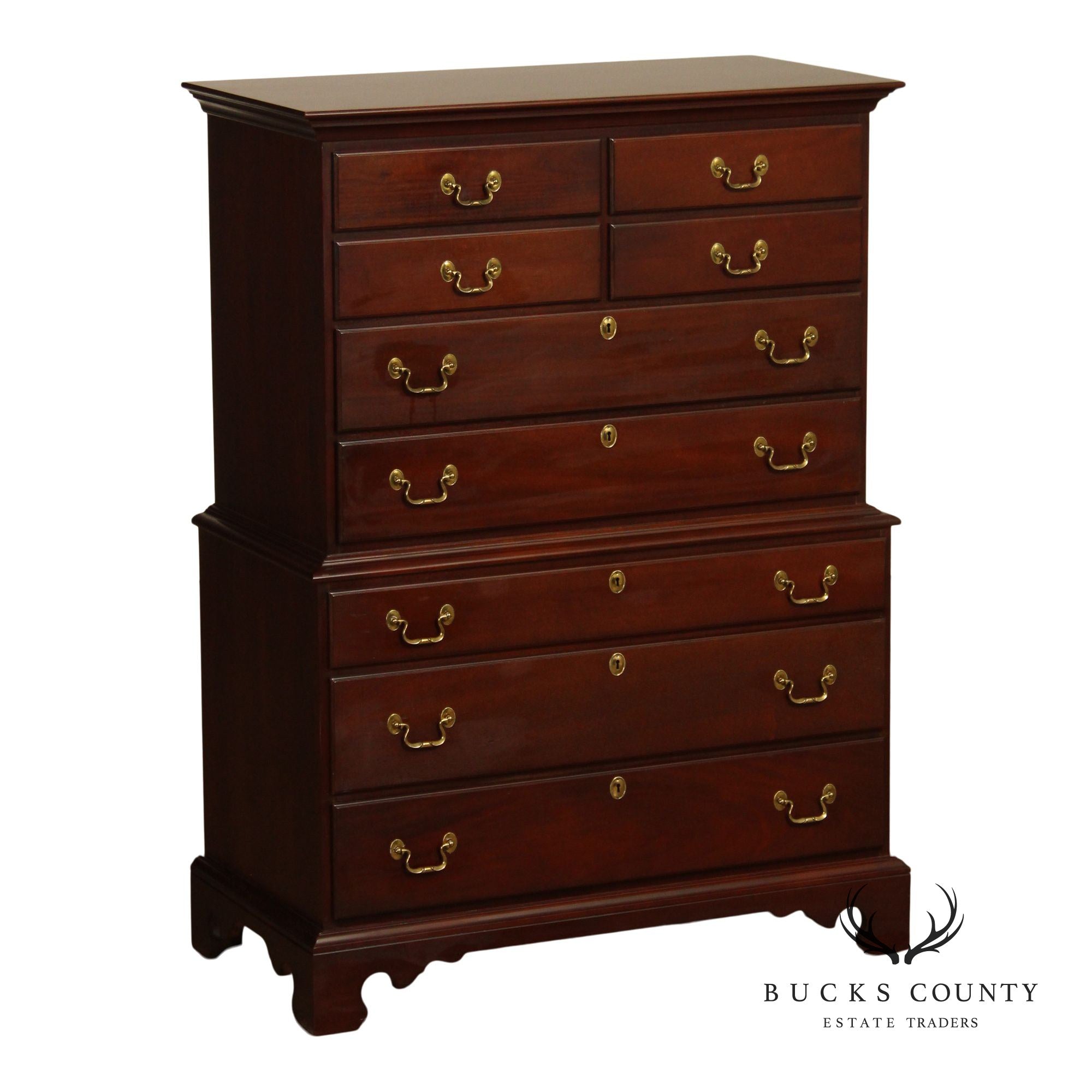Link Taylor Chippendale Style Mahogany Chest on Chest