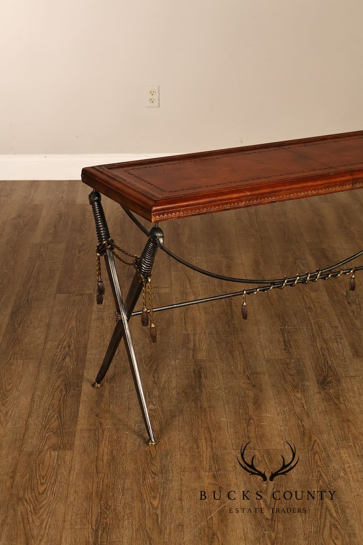 Maitland Smith Leather Top Sword Console