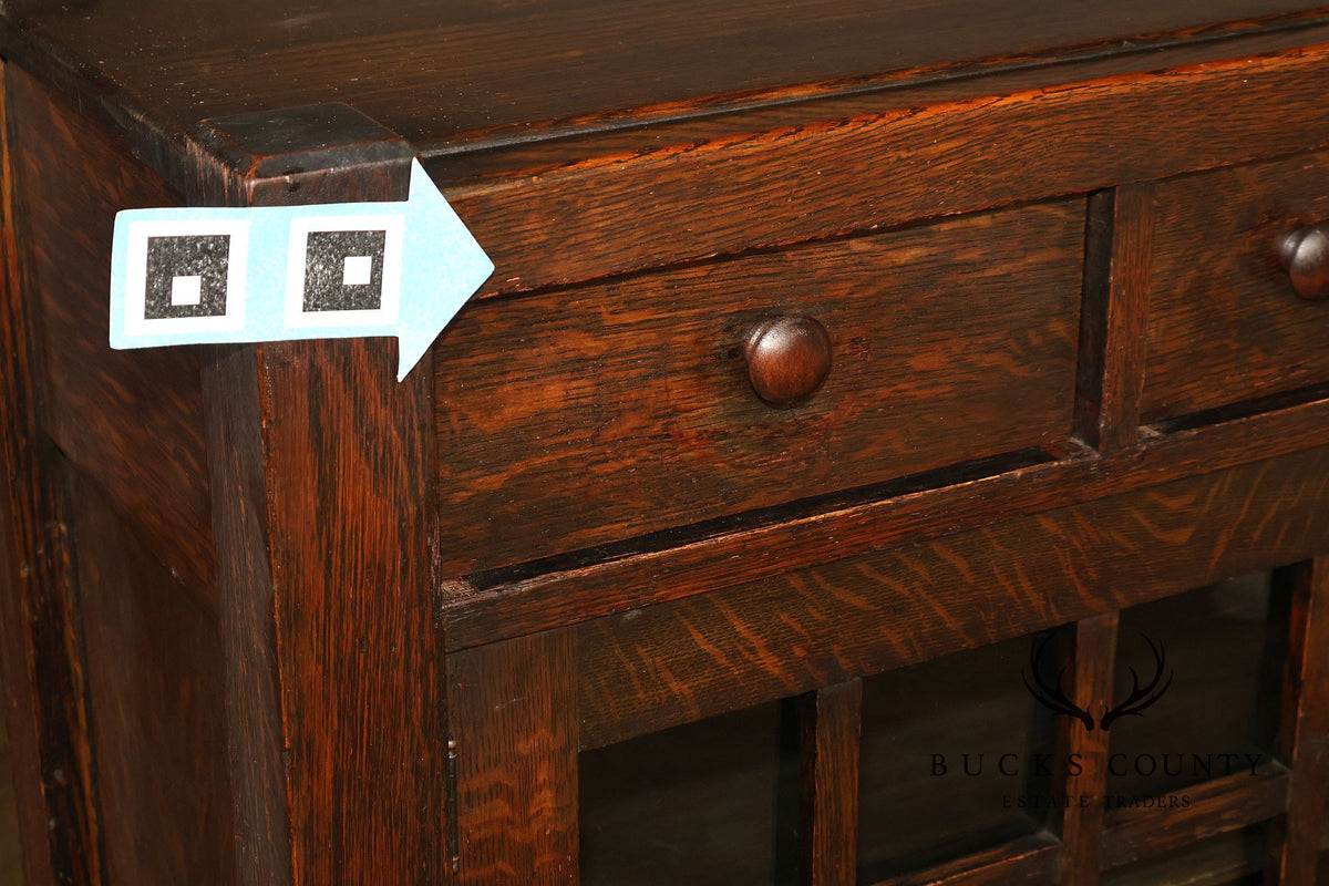 Antique Lifetime Furniture Mission Oak Bookcase Cabinet
