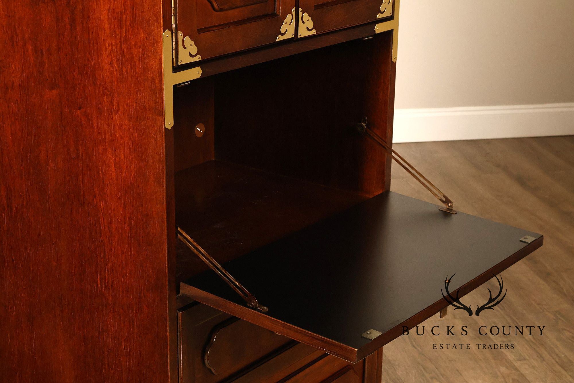Bernhardt Pair Of Asian Campaign Style Linen Cabinets