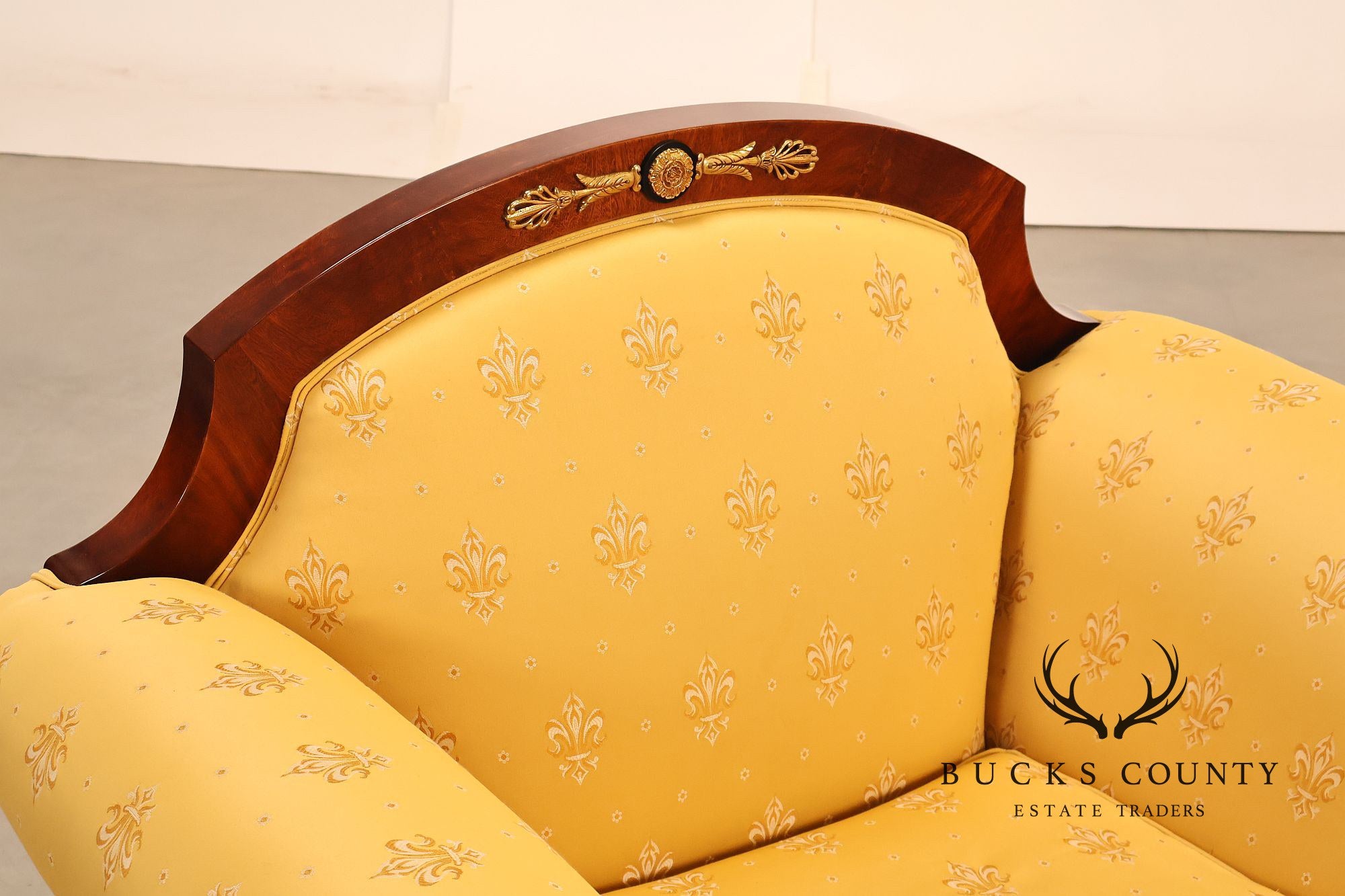 Empire Style Mahogany Armchair With Gilt Bronze Mounts