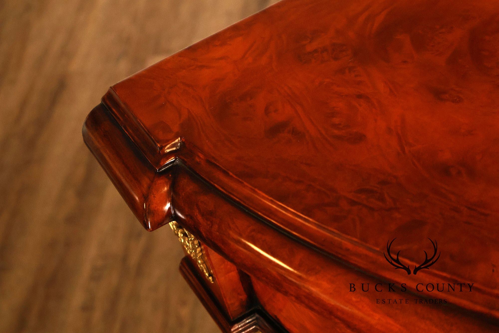 Rho Mobili D'Epoca Neoclassical Burl Wood Marquetry Inlaid Sideboard