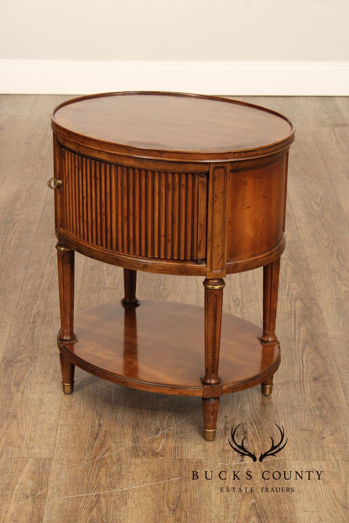 Heritage French Louis XVI Style Walnut Oval Side Table