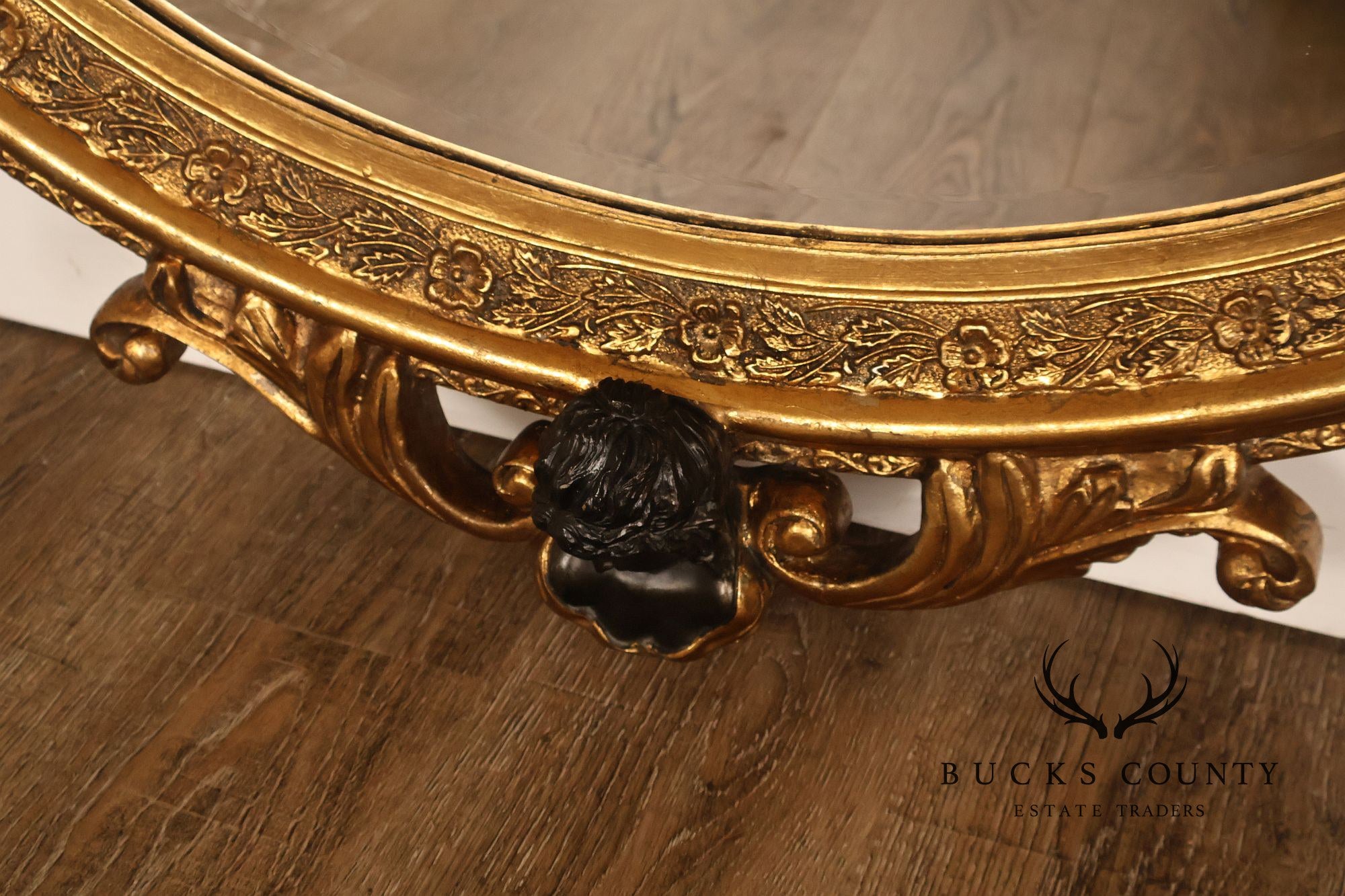 Italian Renaissance Style Cherub Mounted Oval Mirror