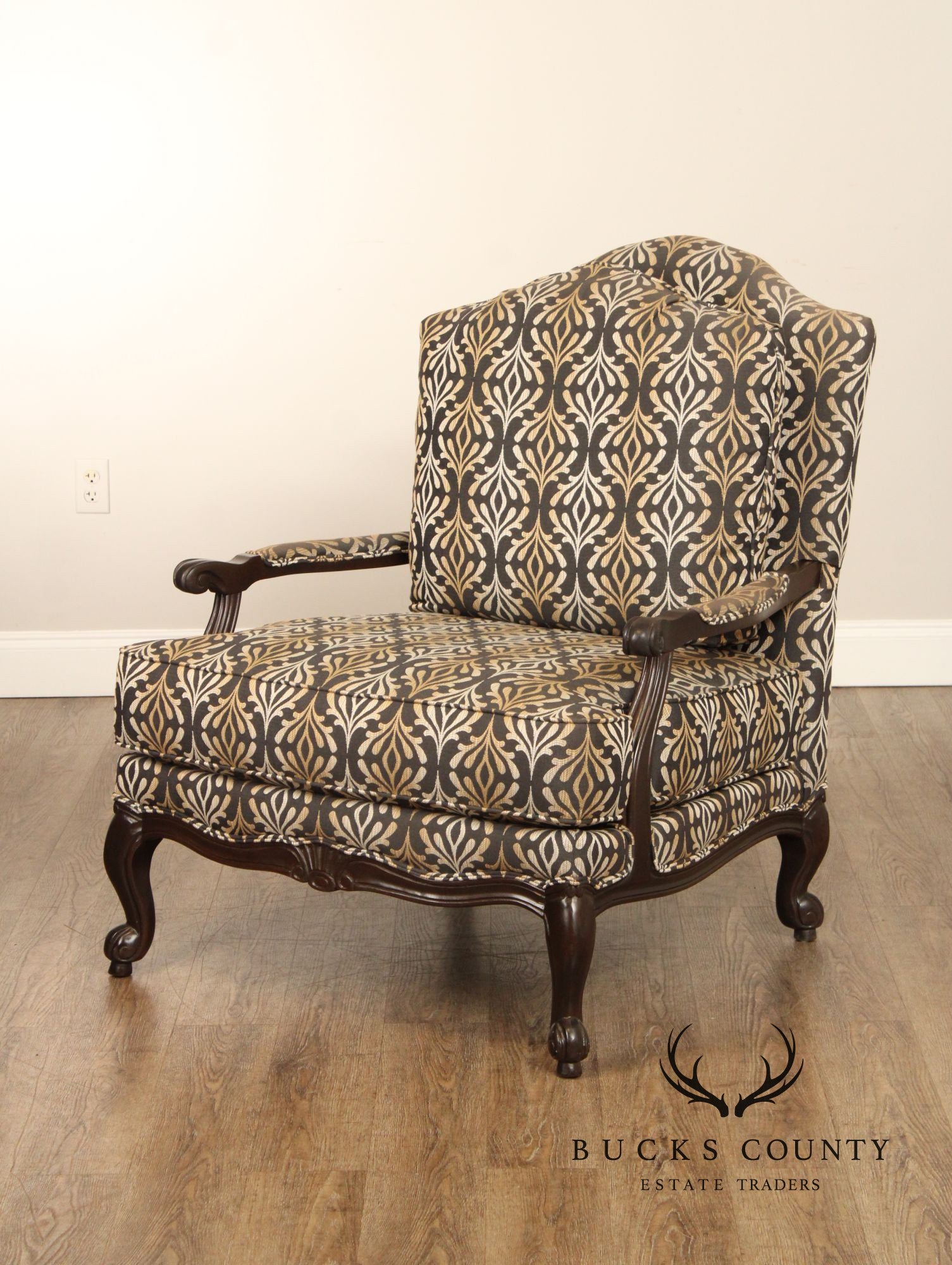 Ethan Allen French Style Pair of 'Harris' Bergere Armchairs