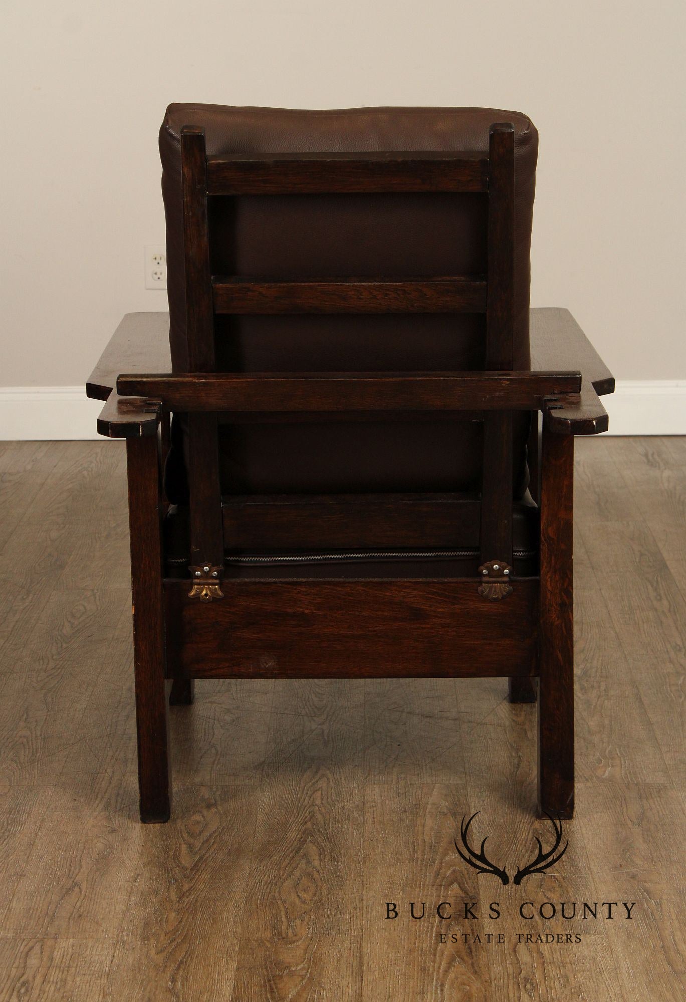 Antique Mission Oak and Leather Morris Chair