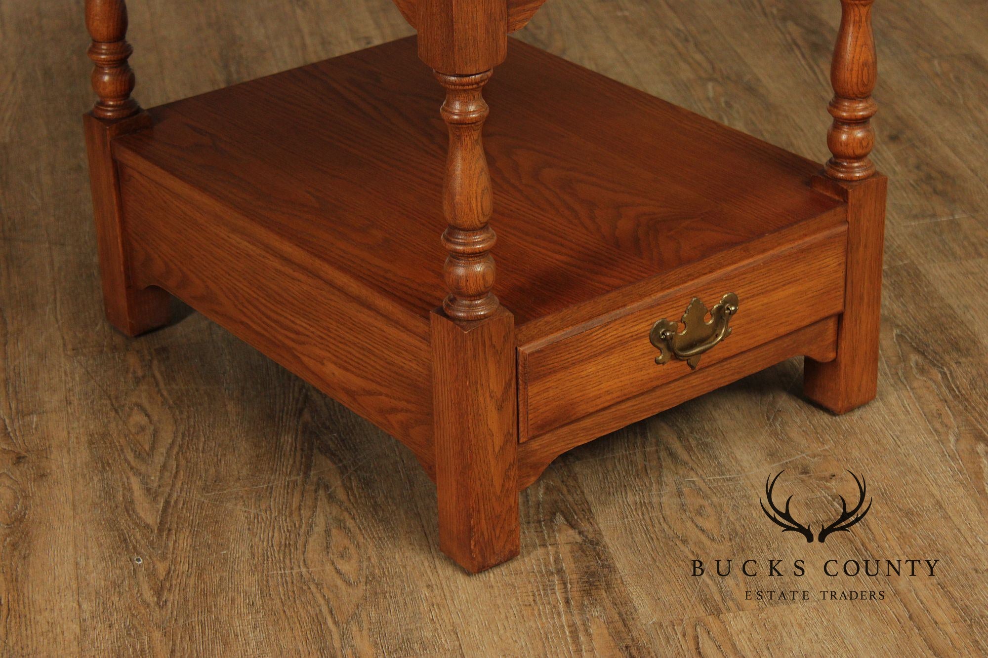 Pennsylvania House Solid Oak Two Tier End Table With Drawer