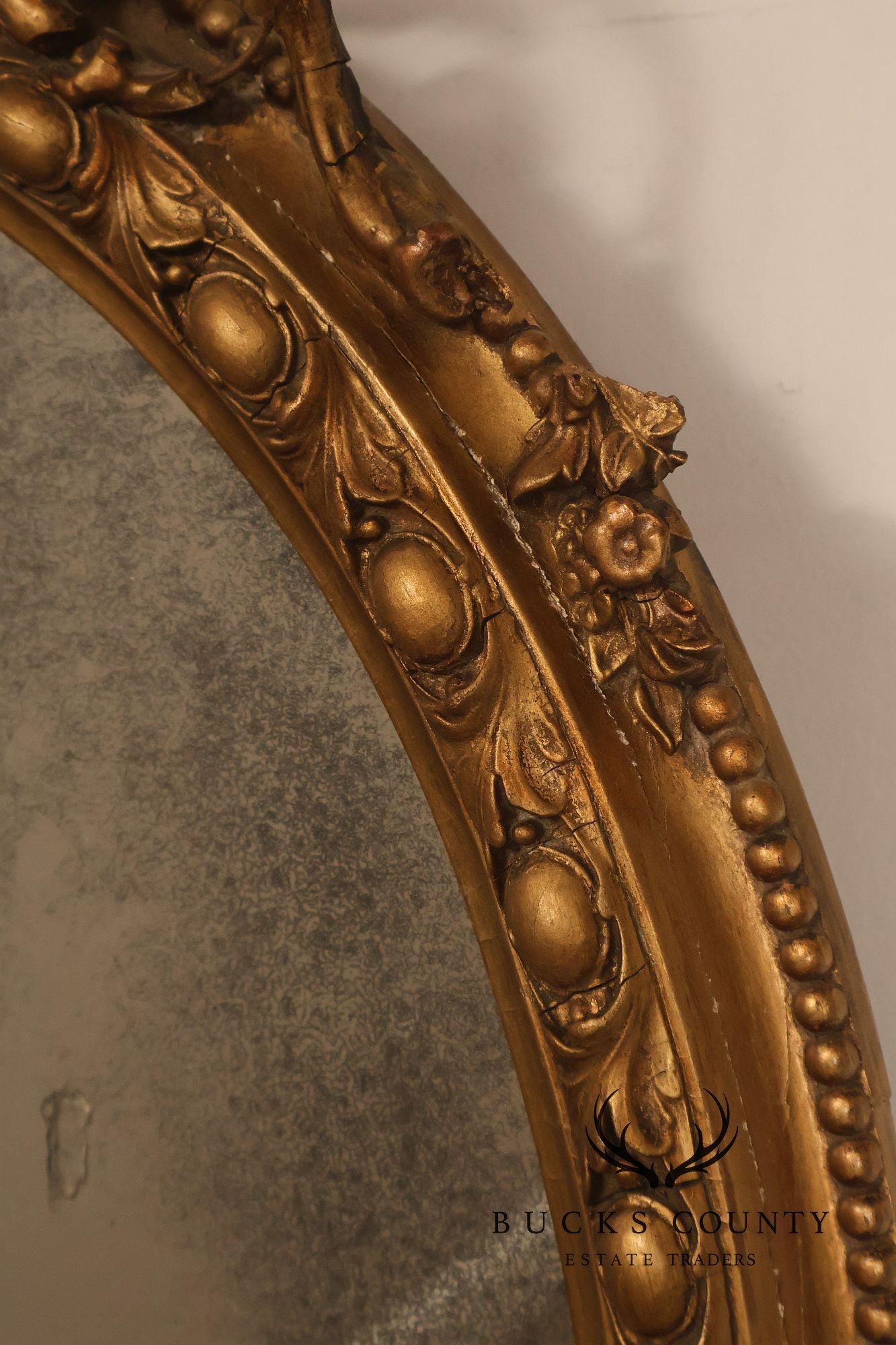 Antique French Giltwood Girandole Mirror
