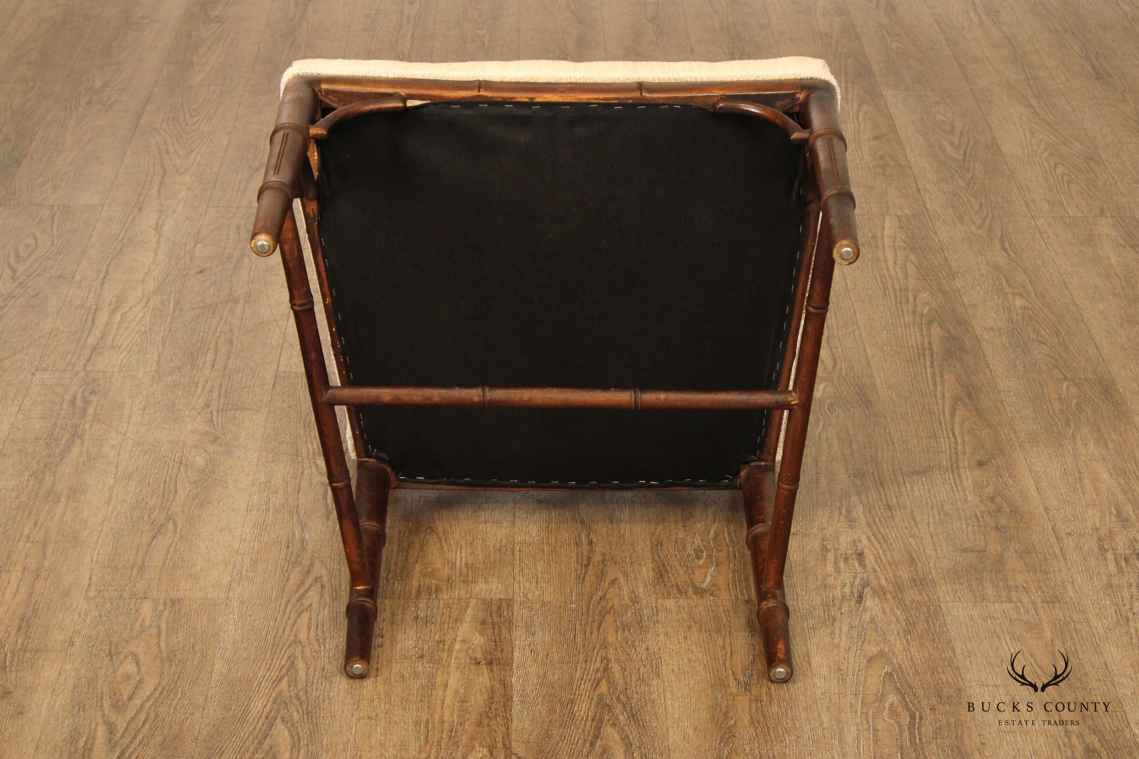 CHINESE CHIPPENDALE STYLE FAUX BAMBOO ARMCHAIR