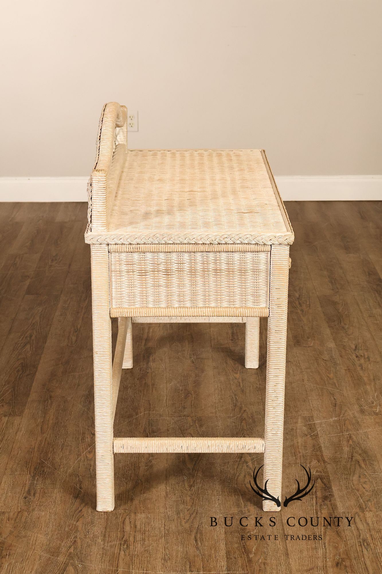 Lexington Henry Link Wicker Vanity Or Writing Desk and Chair