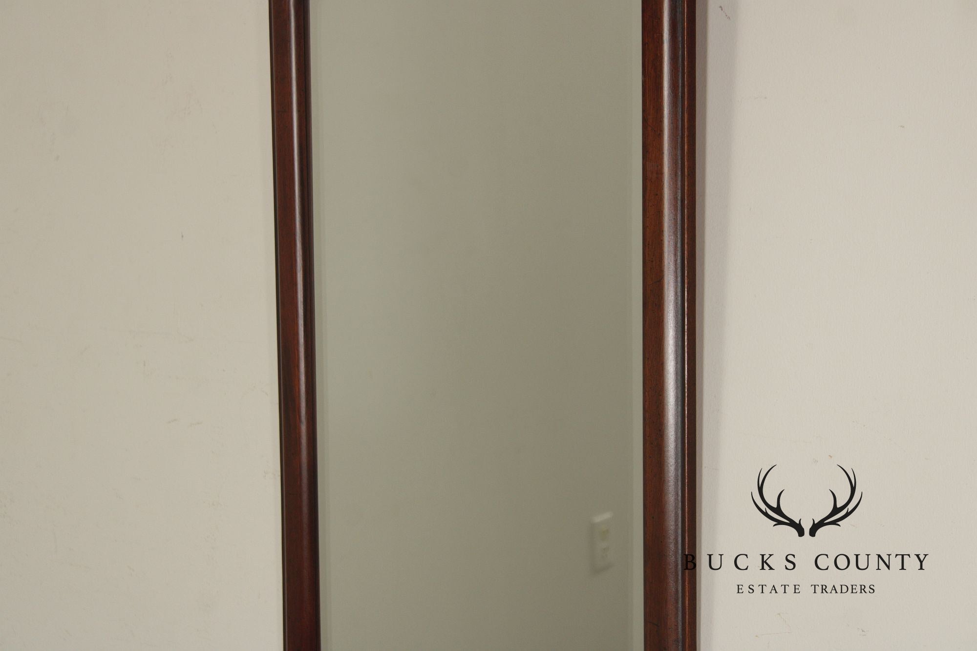 Queen Anne Style Arched Mahogany Frame Beveled Wall Mirror