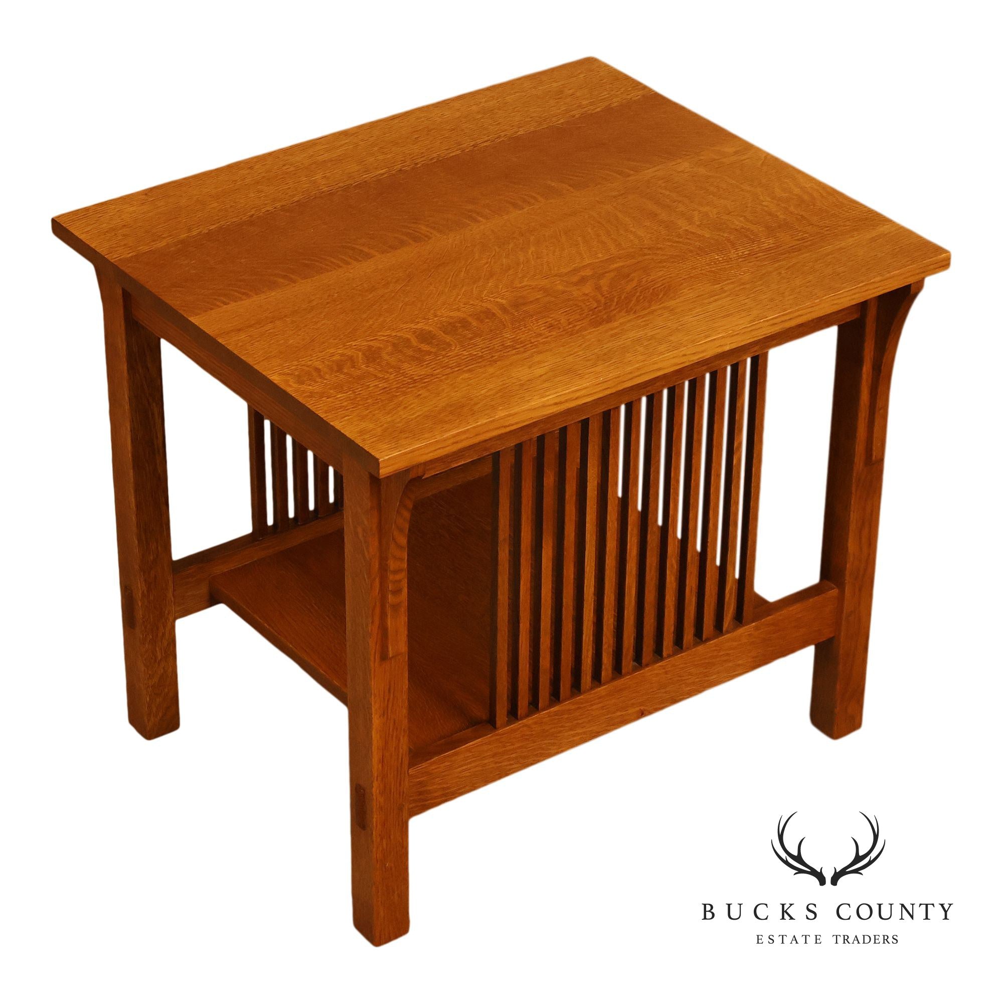 Stickley Mission Collection Oak Spindle Lamp Table