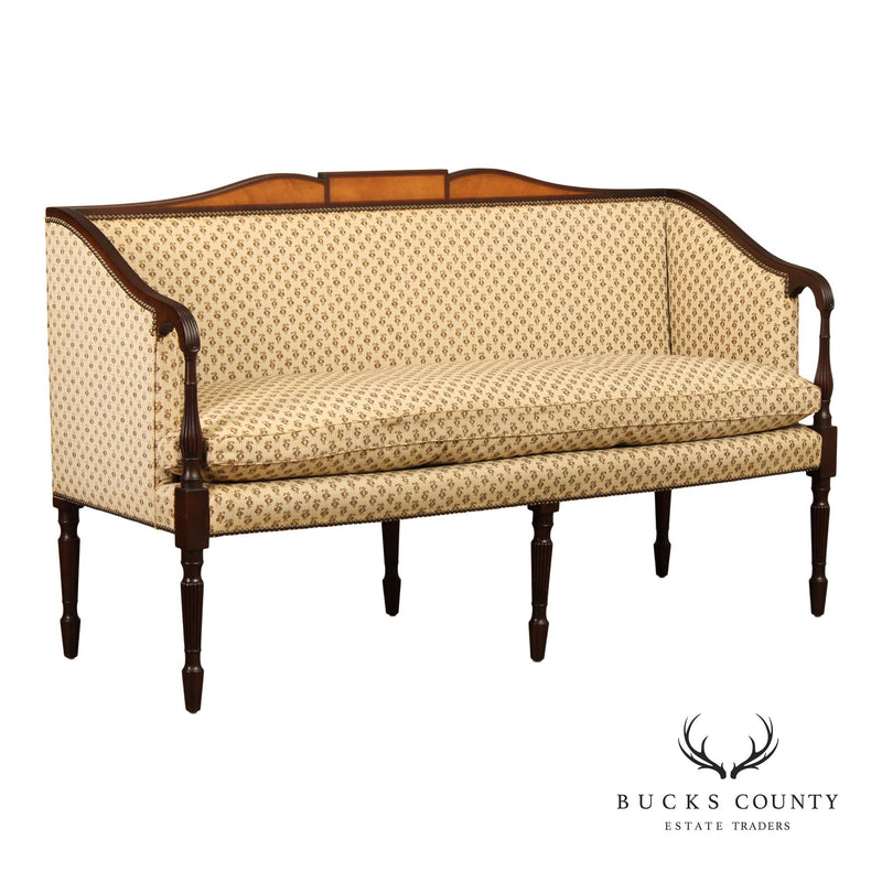 Kittinger Sheraton Style Carved Mahogany Inlaid Sofa