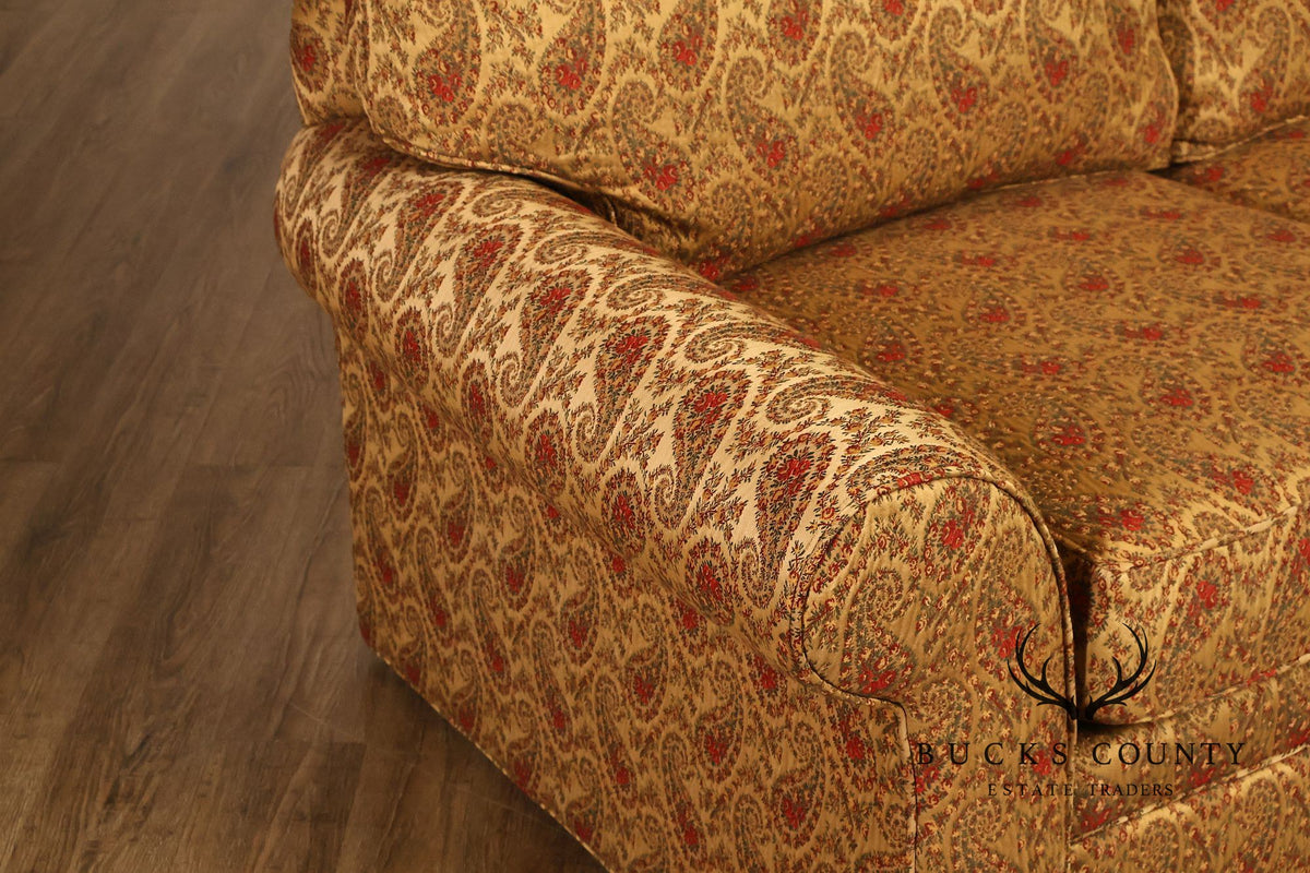 Traditional Paisley Upholstered Settee