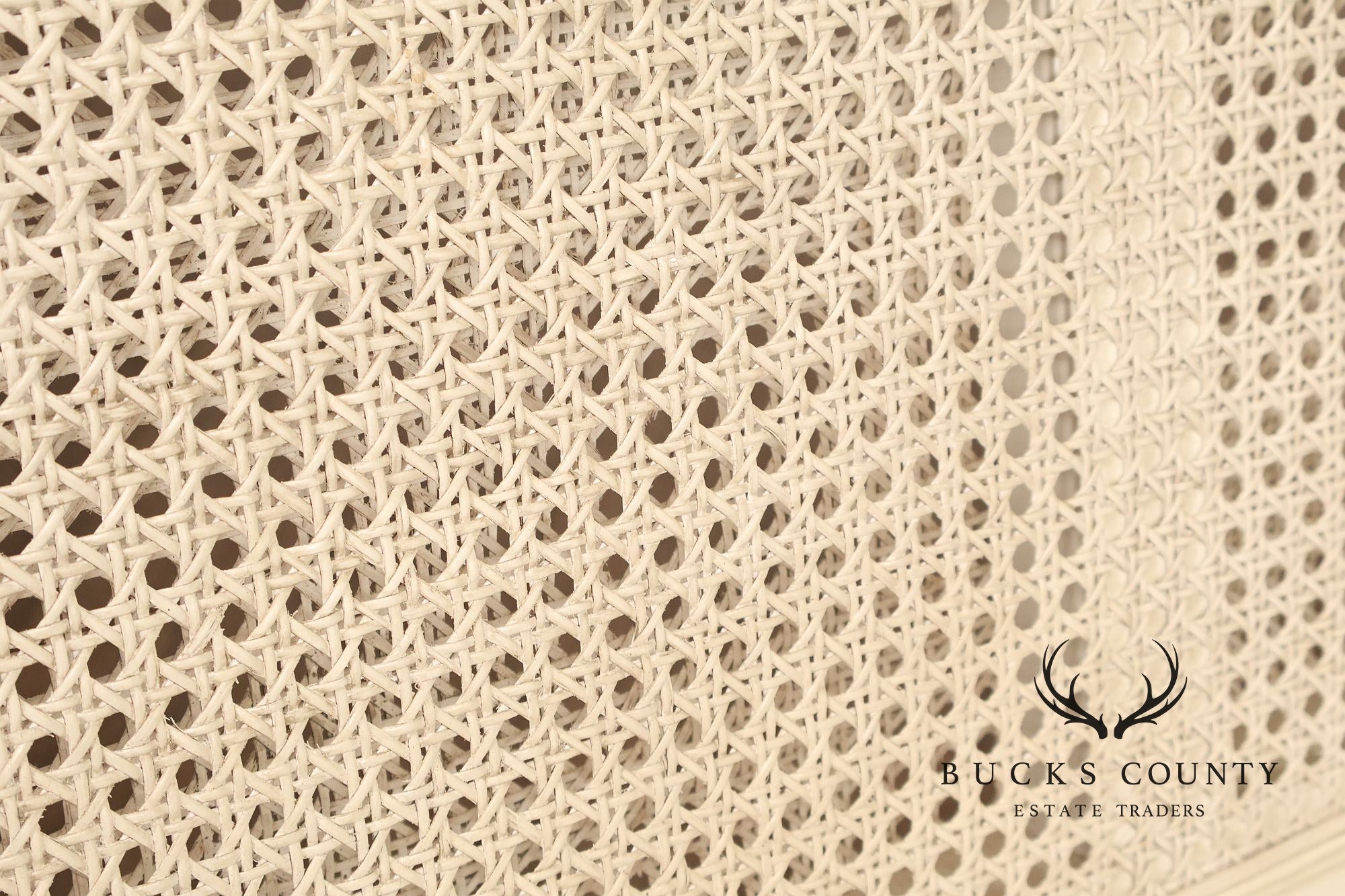 Alden Parkes Country French Louis XVI Style Caned Back Painted Settee