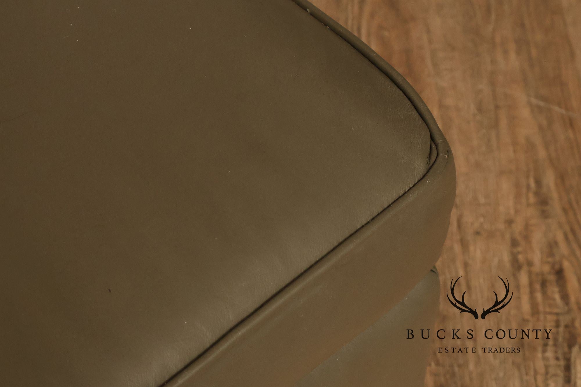 Ethan Allen Traditional Leather Ottoman