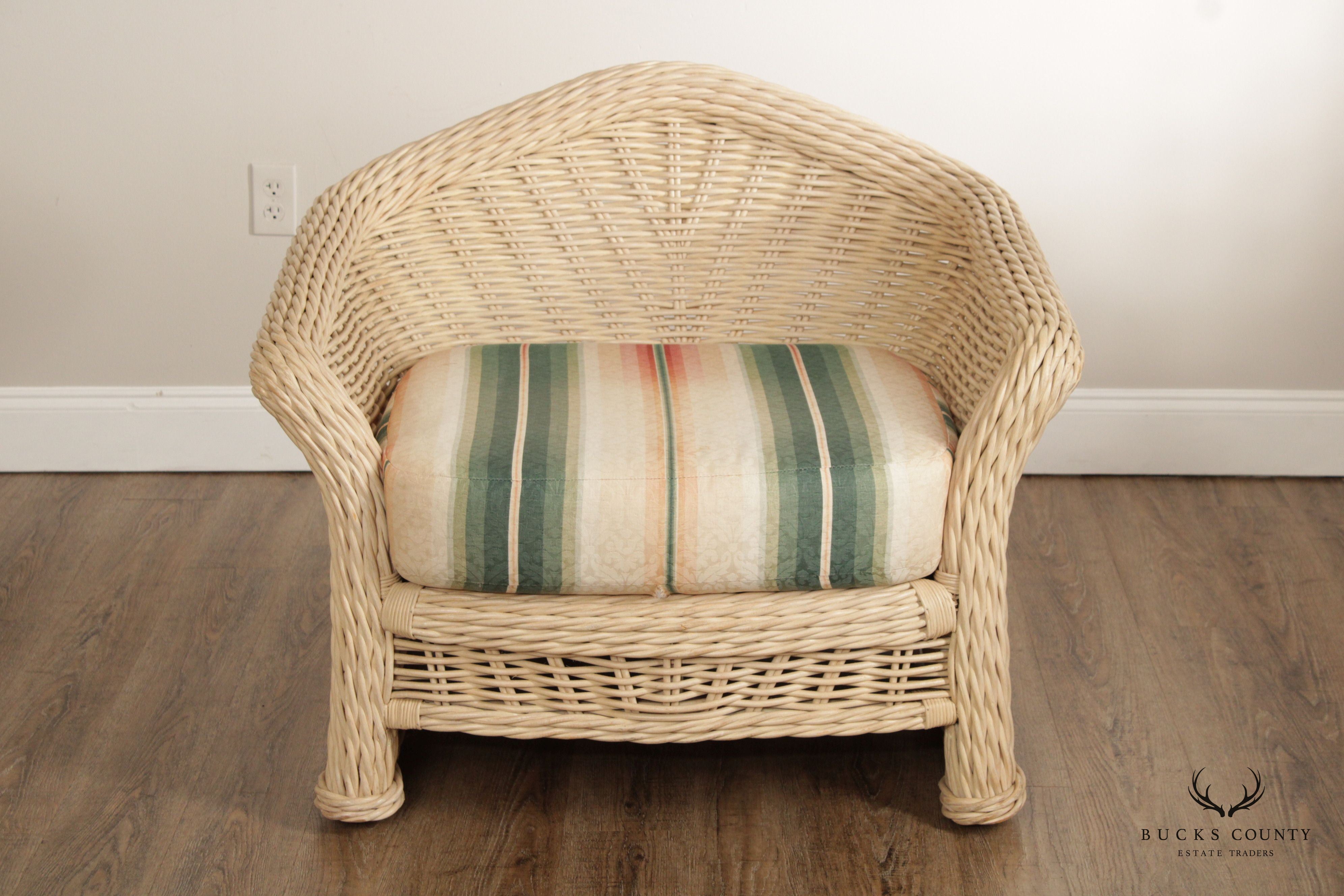 Ficks Reed Mid Vintage Pair of Wicker Lounge Chairs